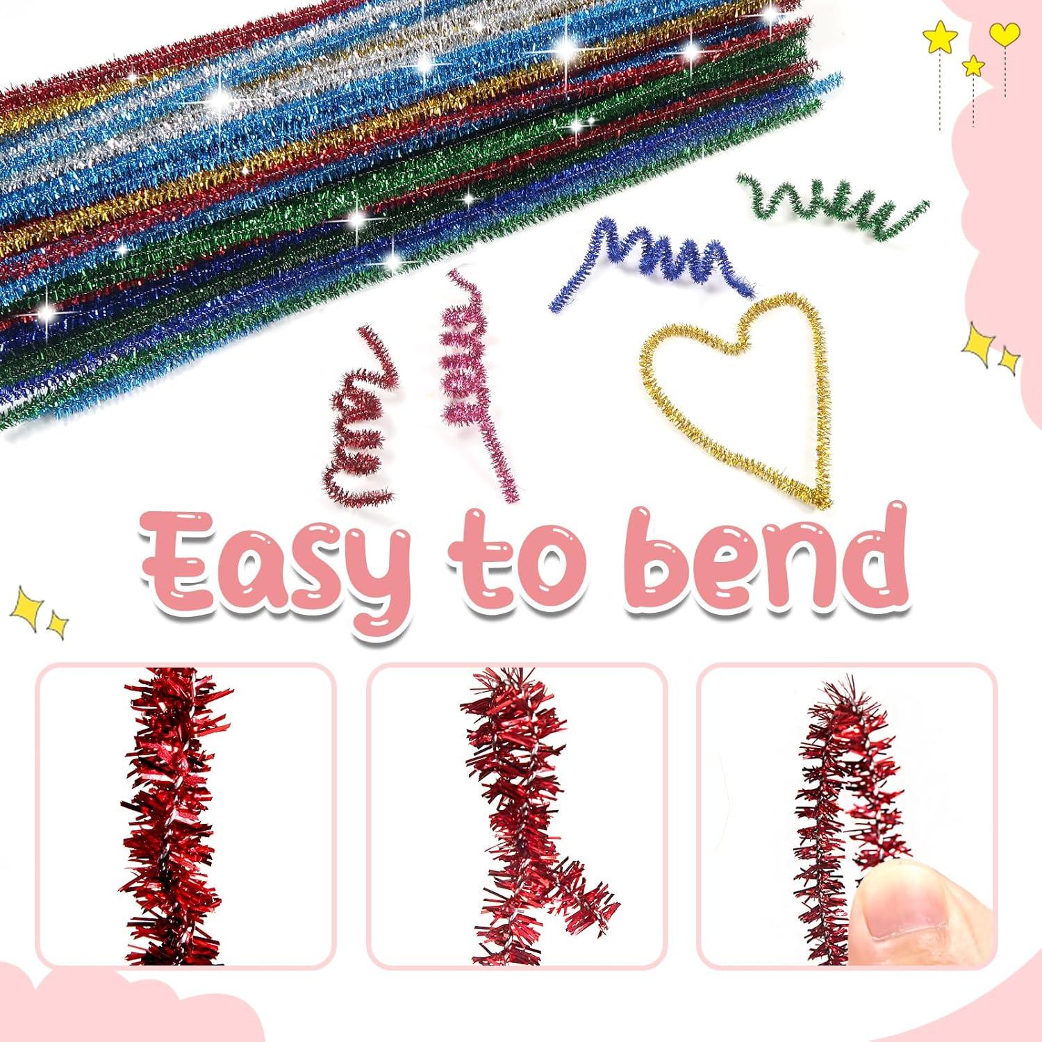 Limpiapipas Brillantes TOAOB 100 Piezas 6mm x 30cm Manualidades