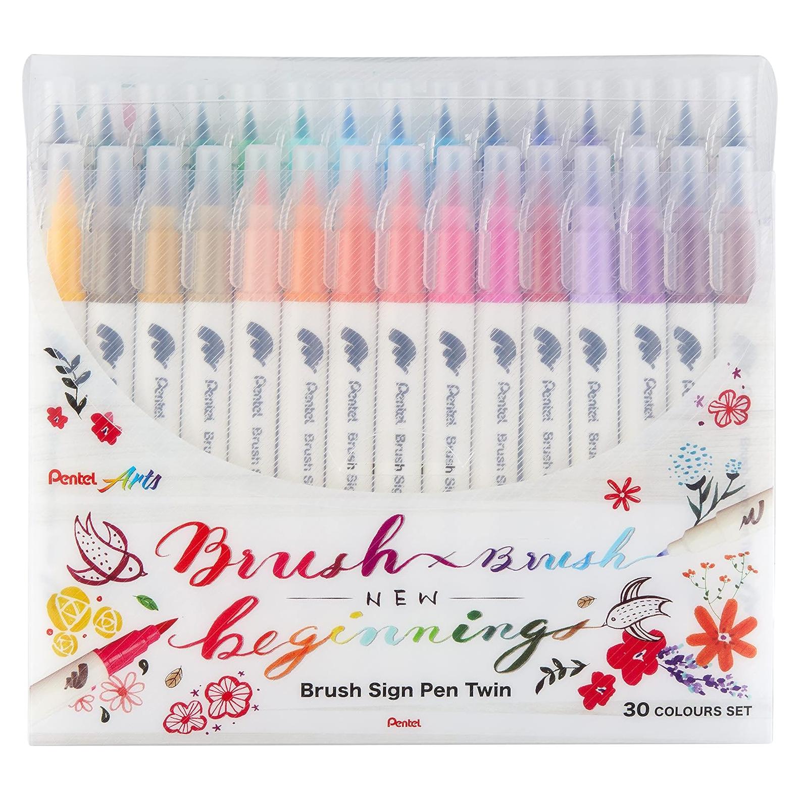 Bolígrafo de Pincel Doble Pentel SESW30C-30 Set 30 Colores