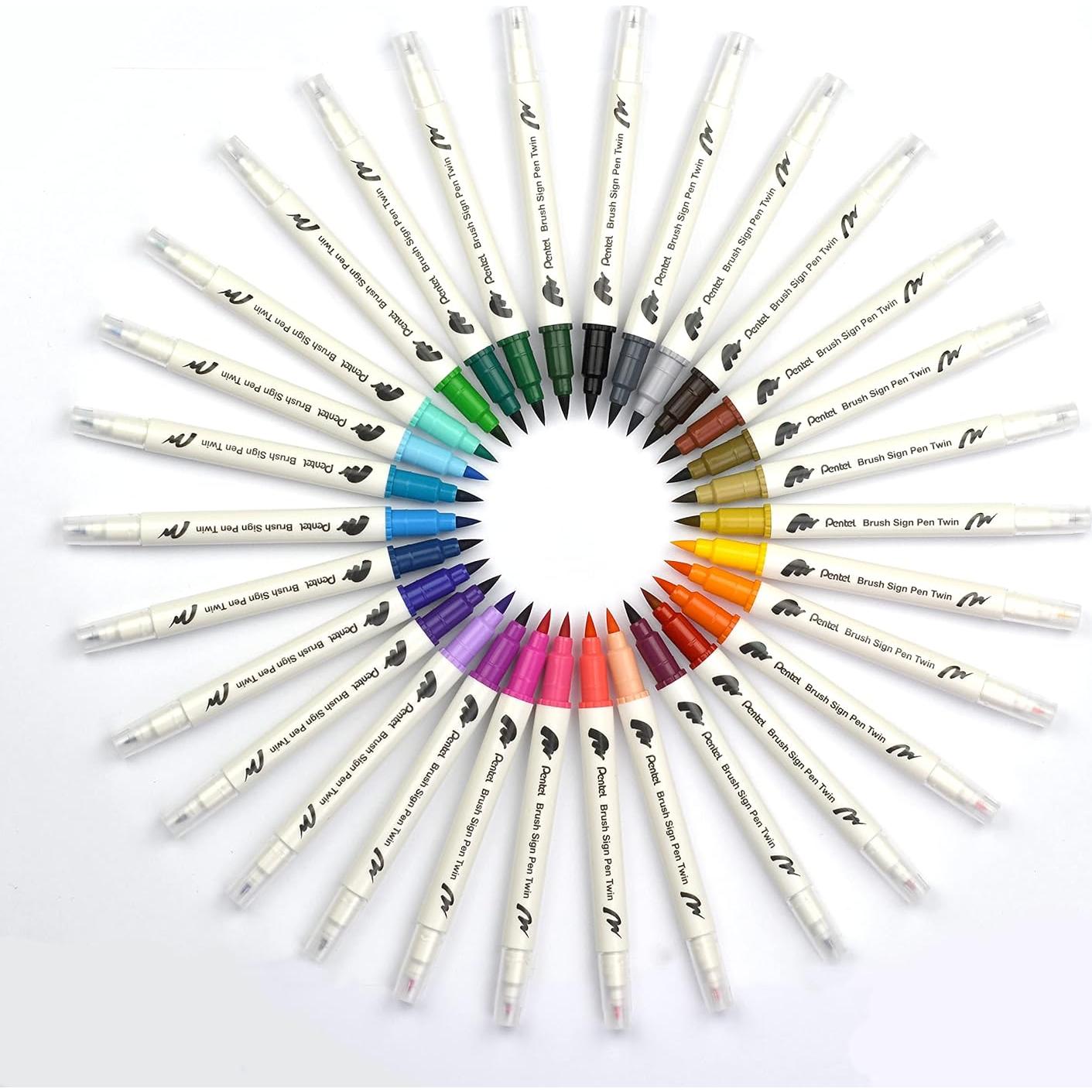 Bolígrafo de Pincel Doble Pentel SESW30C-30 Set 30 Colores