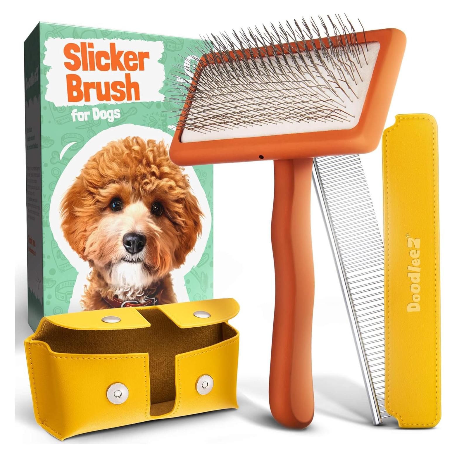 Cepillo Doodleez para Perros - Aseo Goldendoodle Naranja