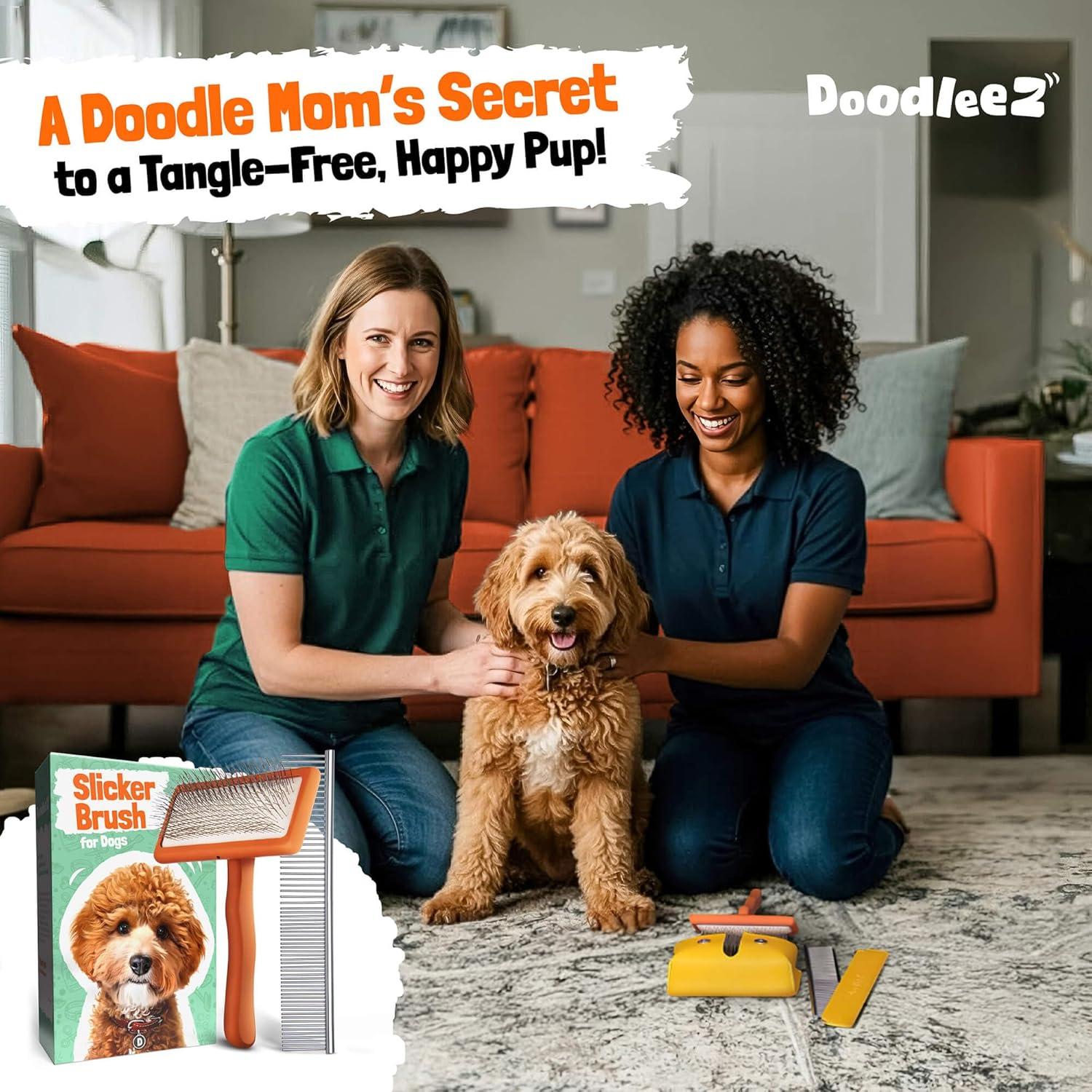 Cepillo Doodleez para Perros - Aseo Goldendoodle Naranja