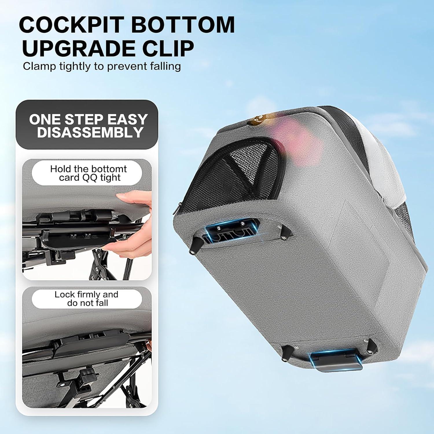 Carrito para Mascotas K ERATISNIK 3 en 1 Plegable Negro