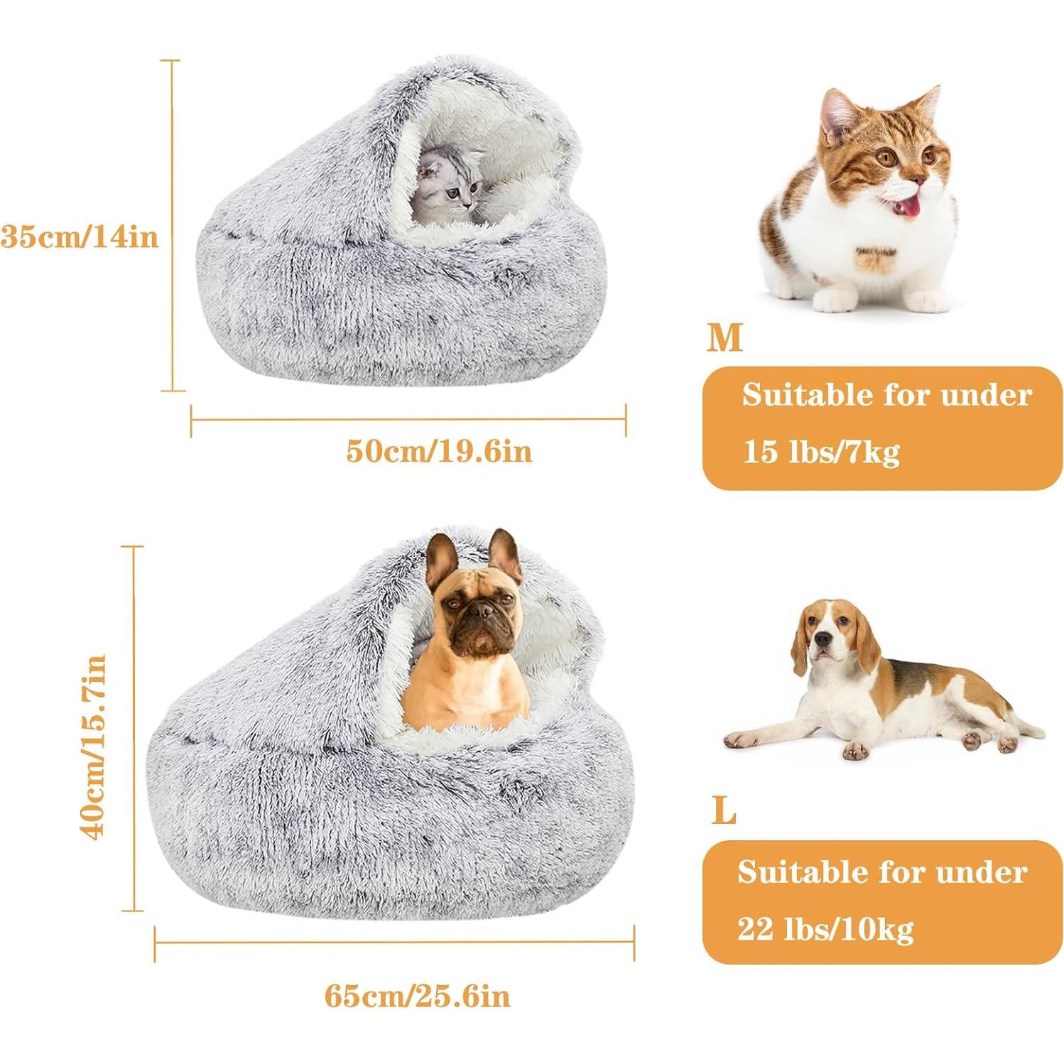 Cama Autocalentable para Gatos SUOXU 50 cm Gris, Lavable