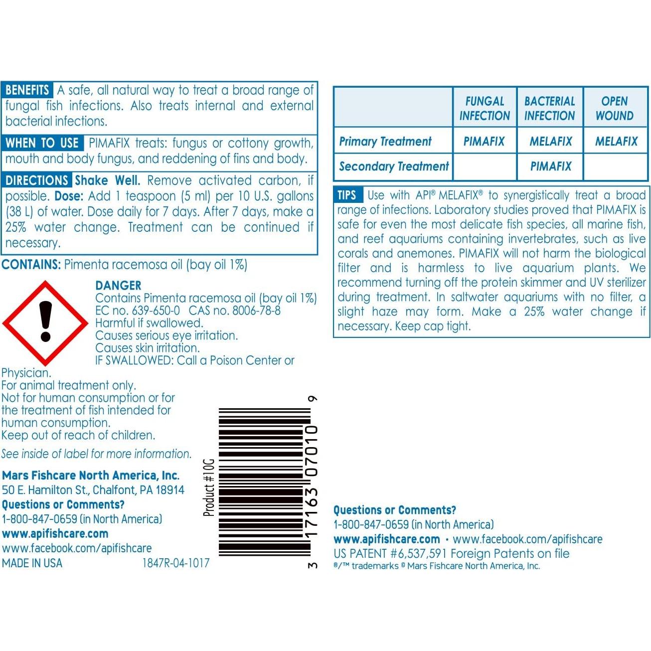 API PIMAFIX 120 ml remedio para peces agua dulce y salada