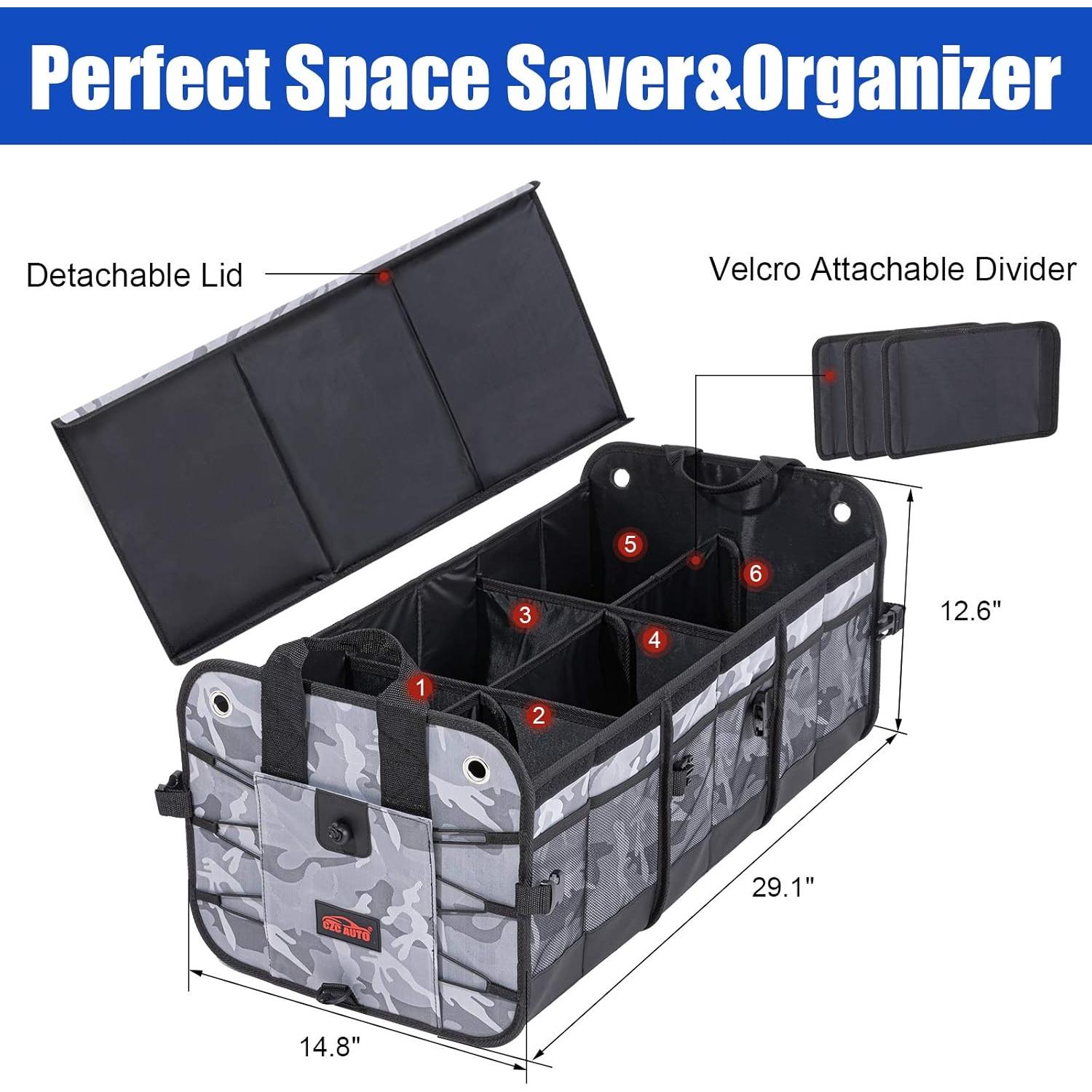 Organizador de Maletero Plegable CZC AUTO Camuflaje 6 Compartimentos