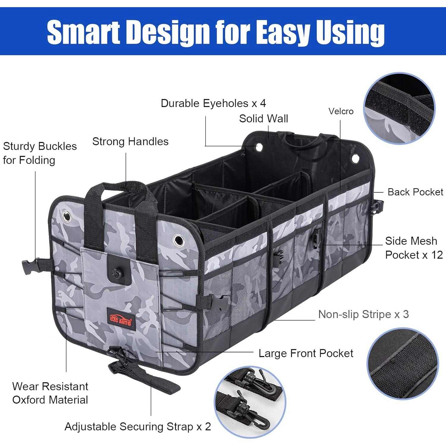 Organizador de Maletero Plegable CZC AUTO Camuflaje 6 Compartimentos