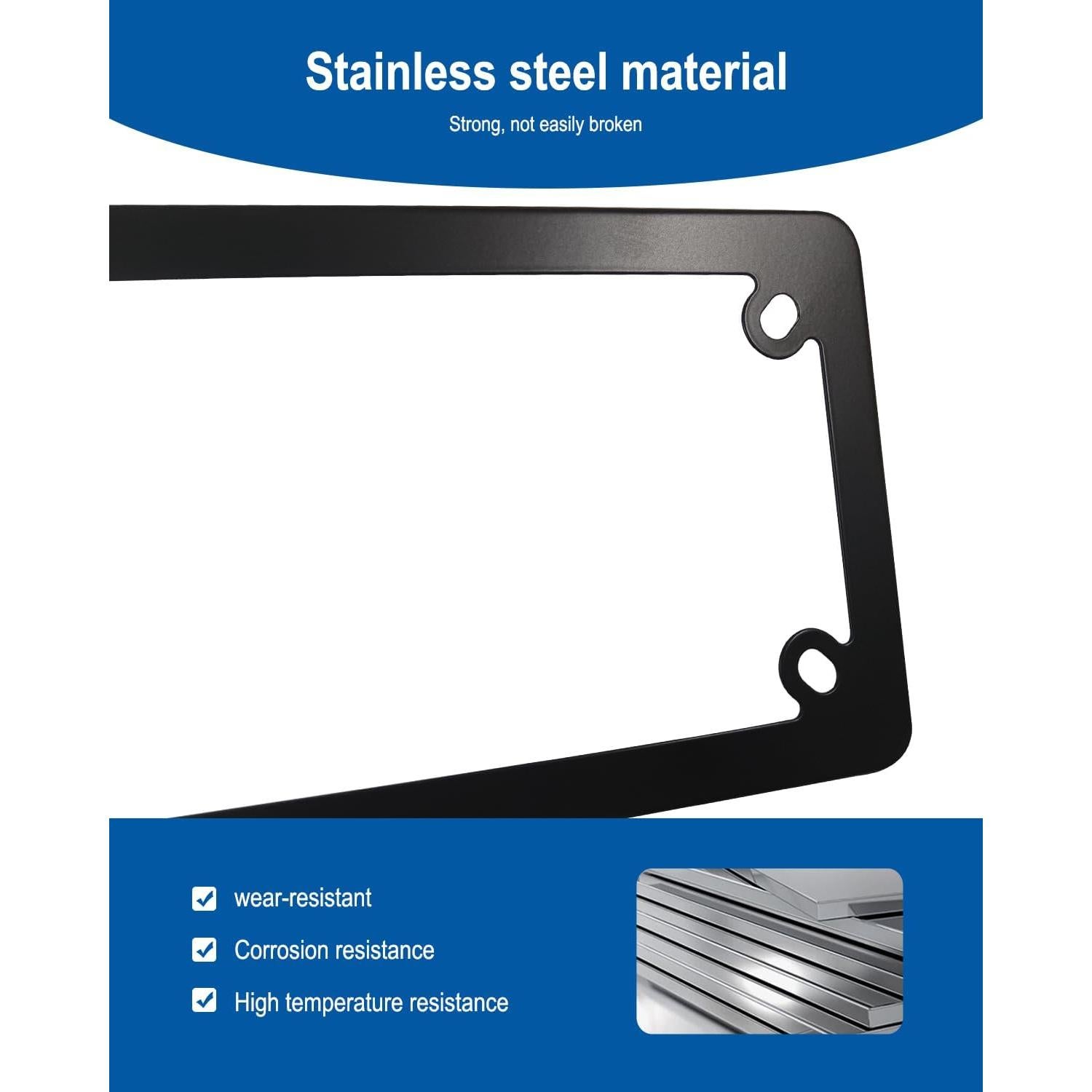 Marco de Placa de Licencia de Motocicleta FBJTDQ Negro 18.7x11.4cm