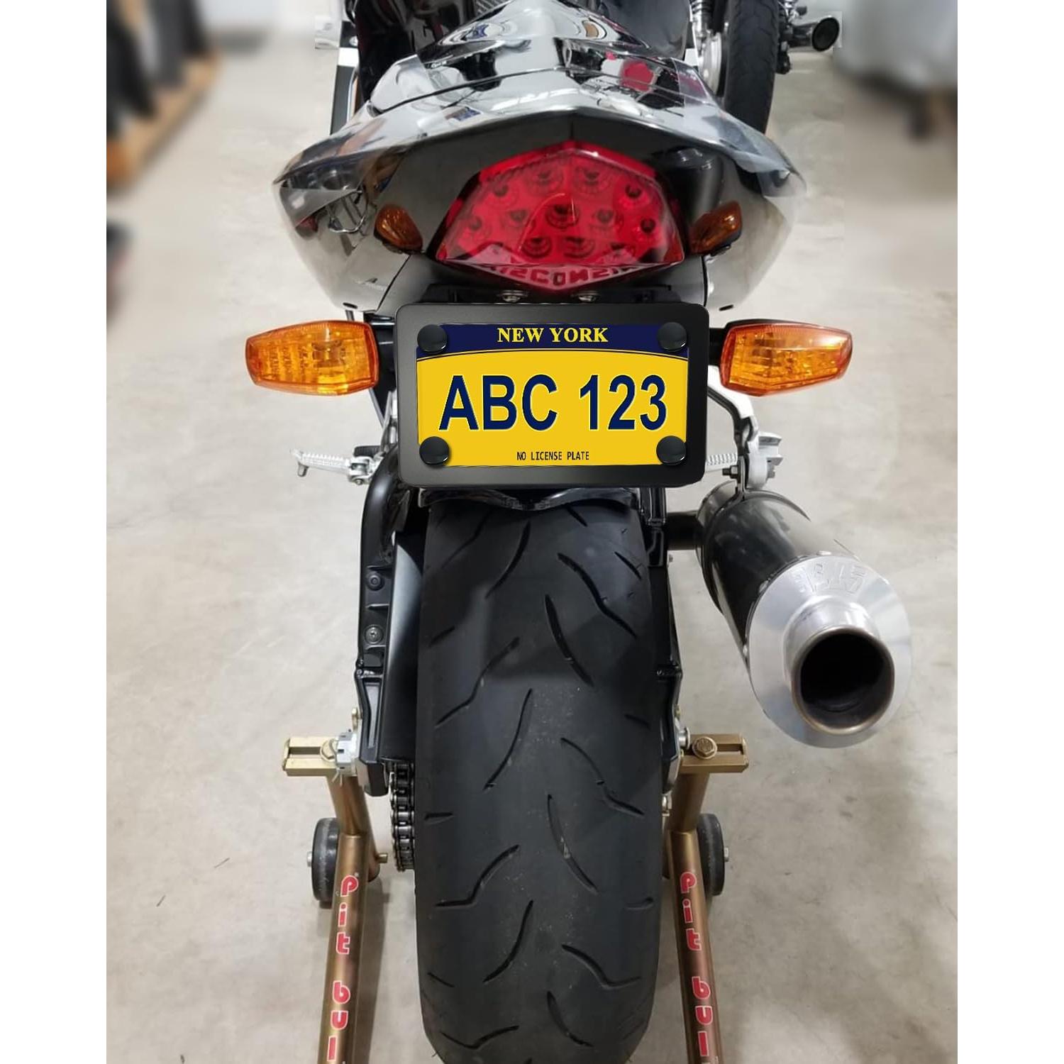 Marco de Placa de Licencia de Motocicleta FBJTDQ Negro 18.7x11.4cm