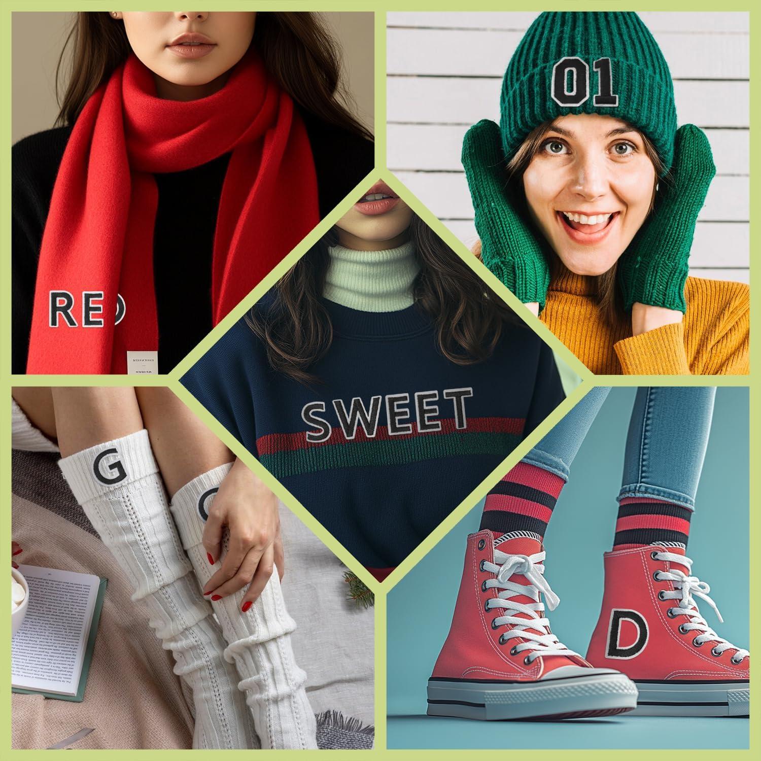 144 Piezas Parches Bordados Letras y Números RF-patch Negro