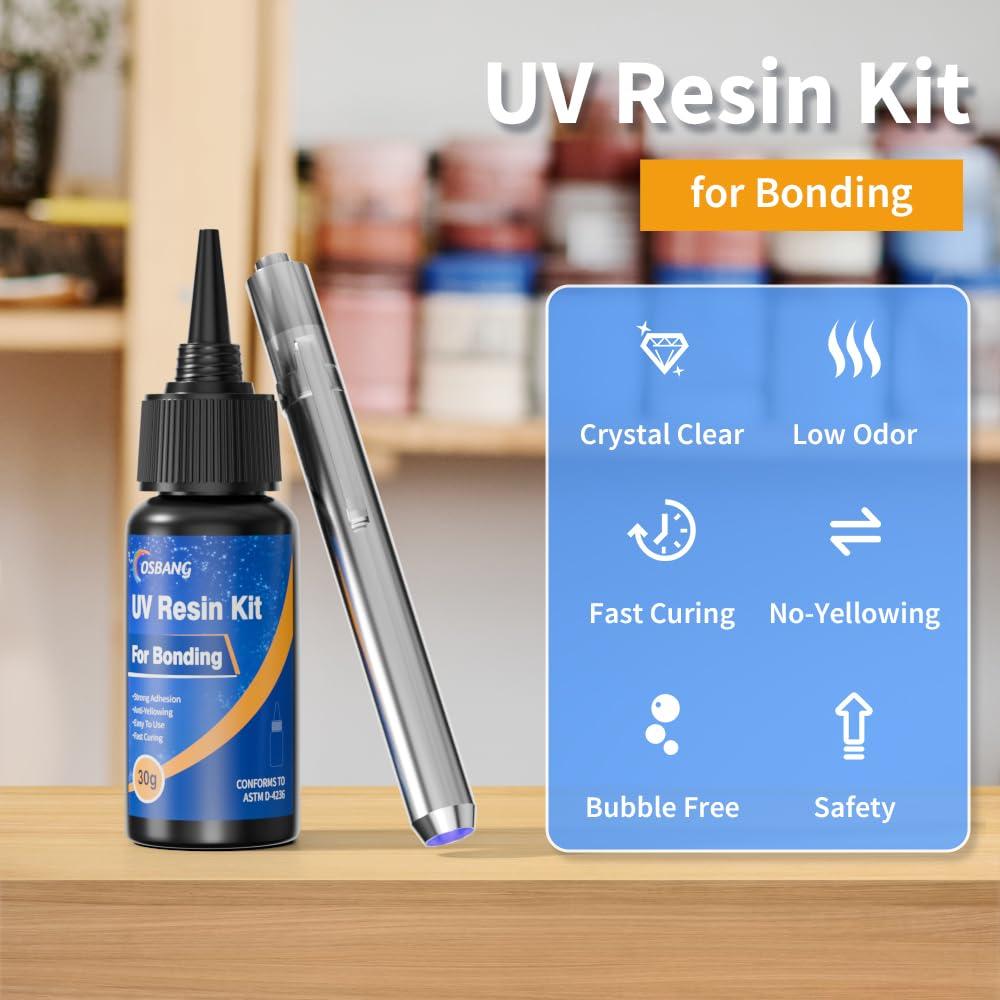 Kit de Resina UV OSBANG 30g con Luz para Reparación y Unión