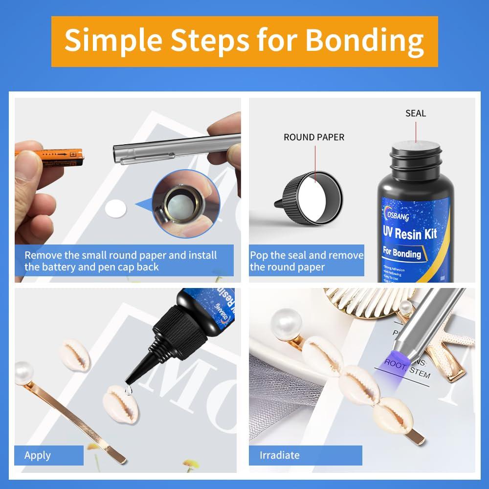 Kit de Resina UV OSBANG 30g con Luz para Reparación y Unión