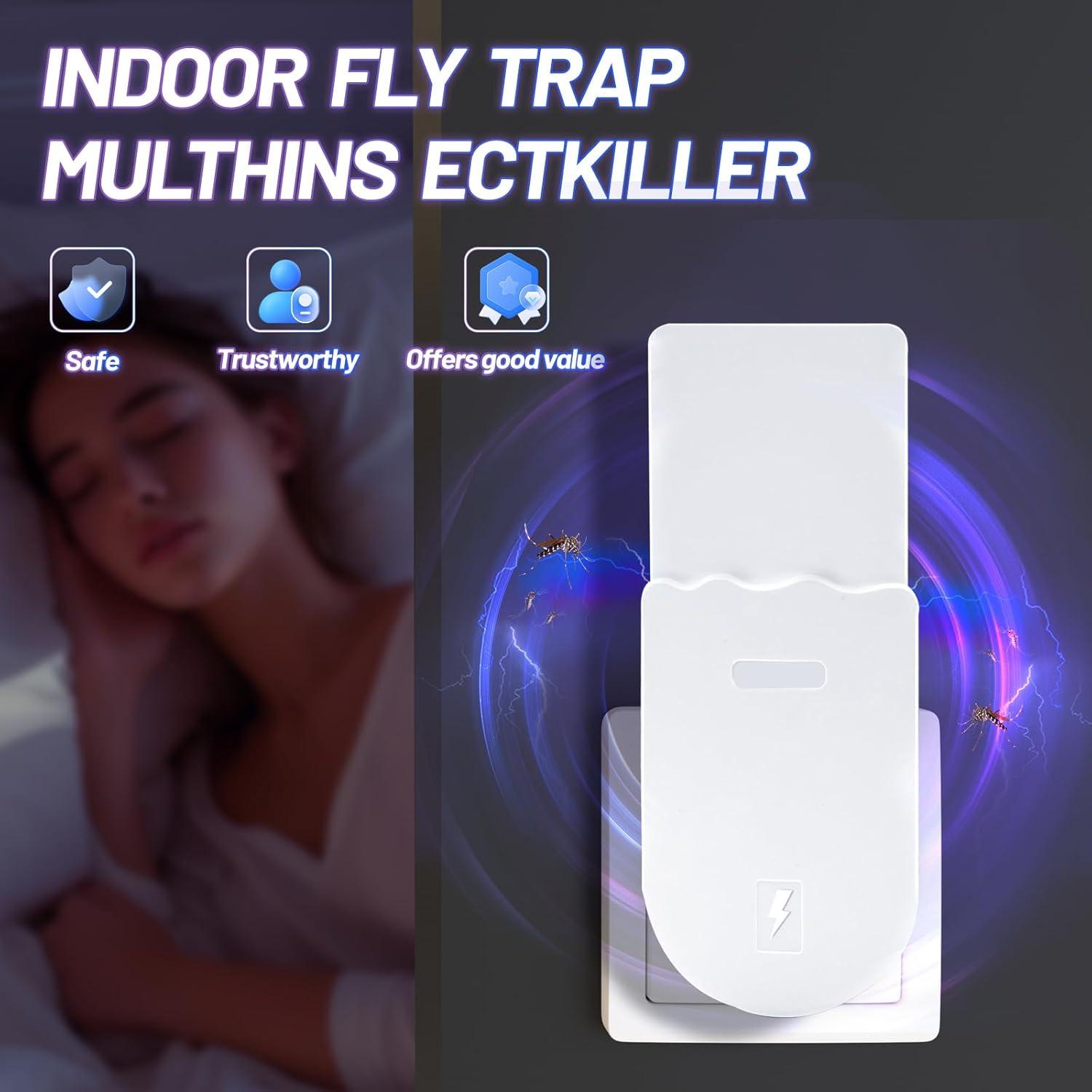 Trampa de Moscas Interior LAZZAROU 2 Pcs Luz UV Efectiva