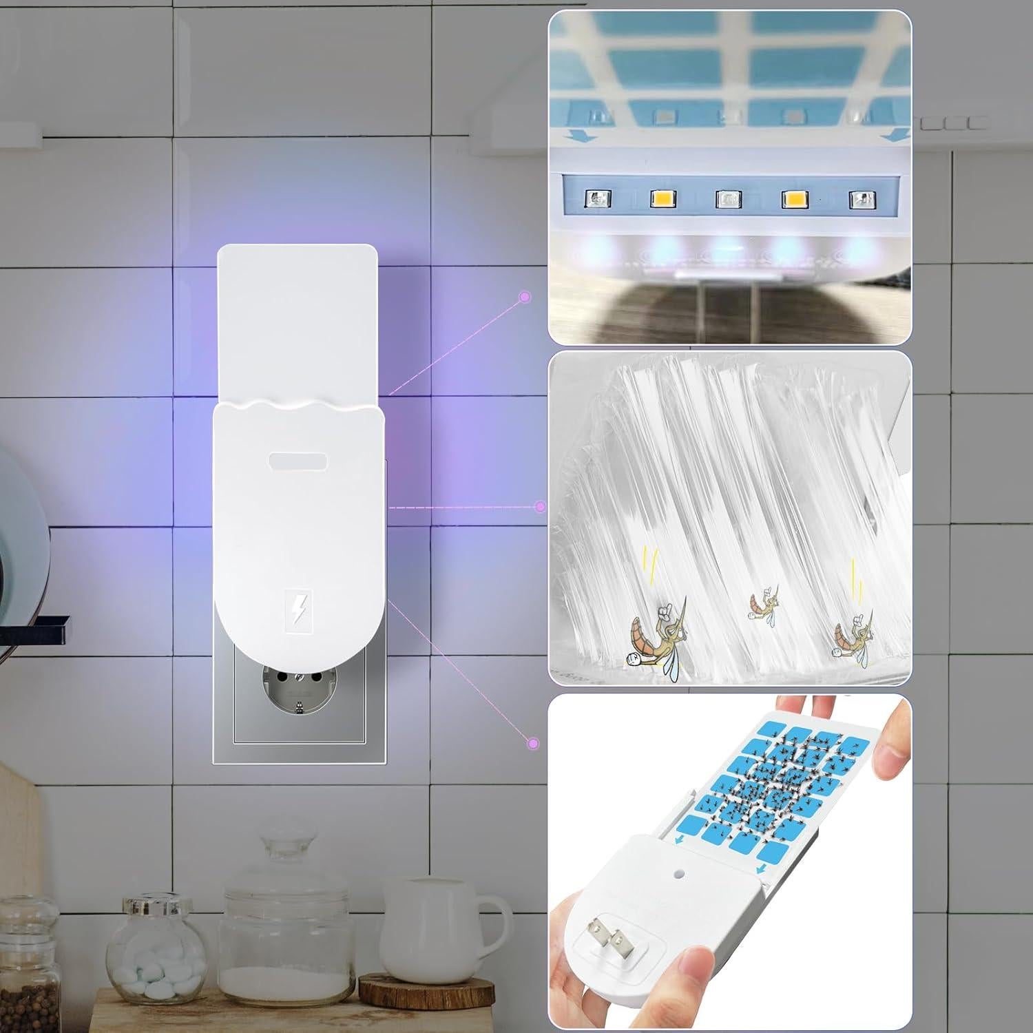 Trampa de Moscas Interior LAZZAROU 2 Pcs Luz UV Efectiva