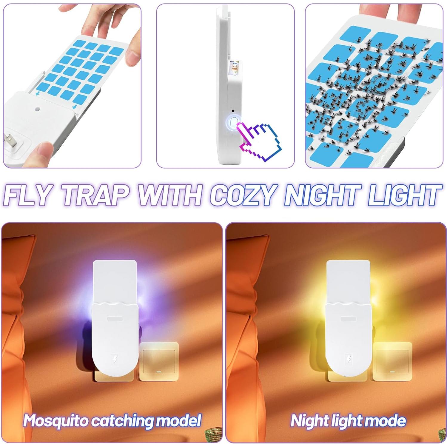 Trampa de Moscas Interior LAZZAROU 2 Pcs Luz UV Efectiva