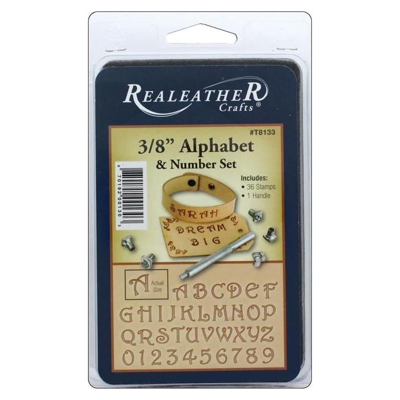 Sello de Alfabeto y Números Realleather T8133 - 0.375 Set