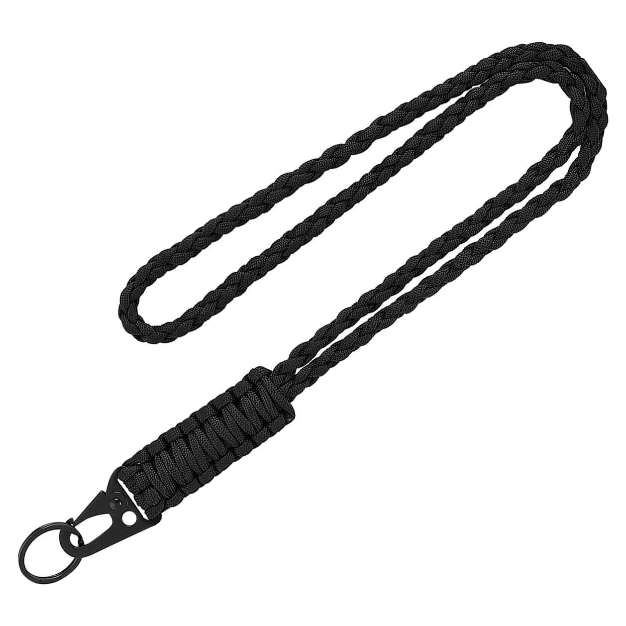 Lanyard de Paracord Ouligay 55 cm Alta Resistencia Negro