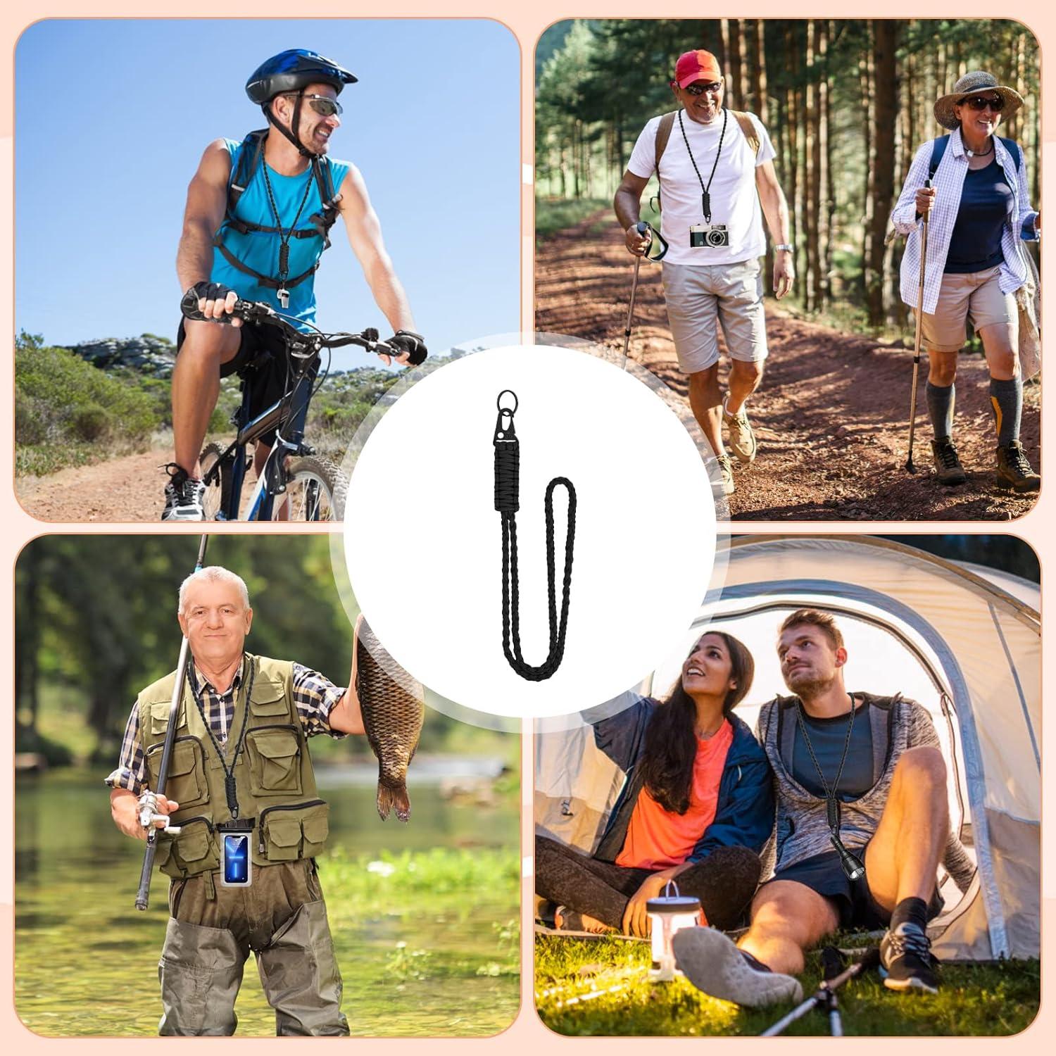 Lanyard de Paracord Ouligay 55 cm Alta Resistencia Negro