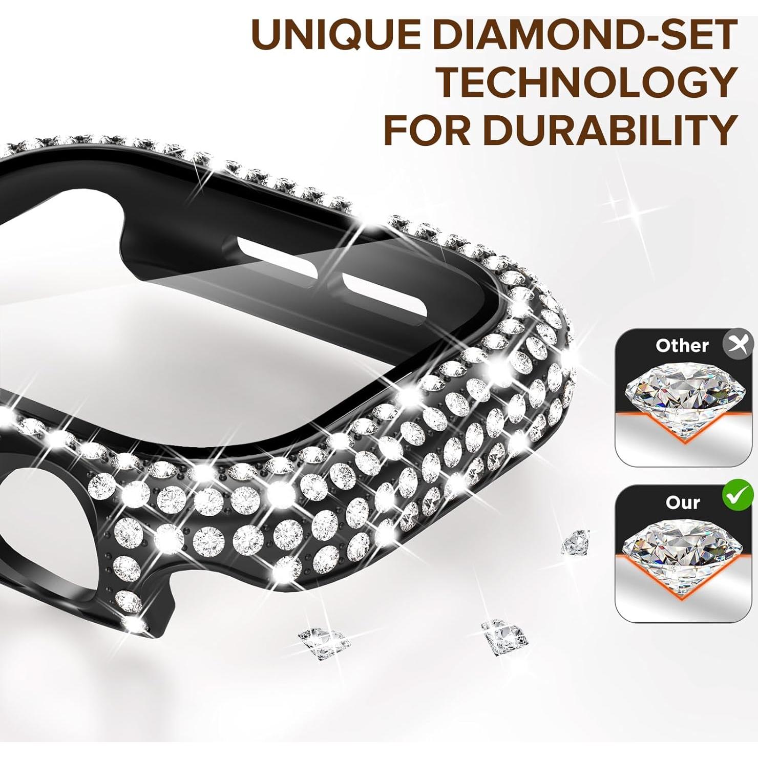 Funda Protectora KADES para Apple Watch 38mm con Rhinestones