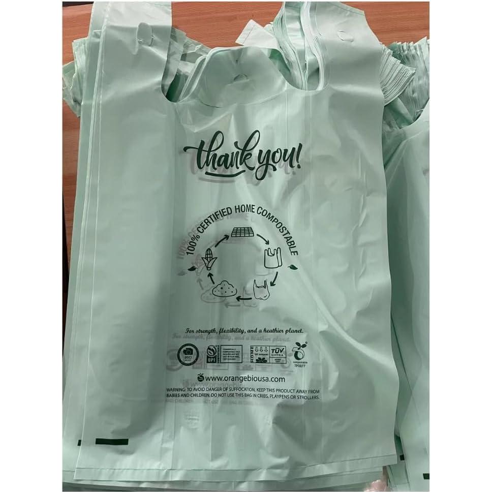 Bolsas de Compras Compostables OrangeBio 500 Ct 25.4x15.2x50.8 cm