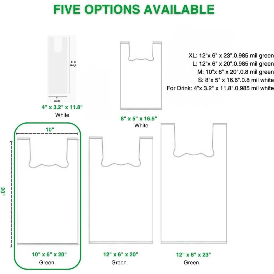 Bolsas de Compras Compostables OrangeBio 500 Ct 25.4x15.2x50.8 cm