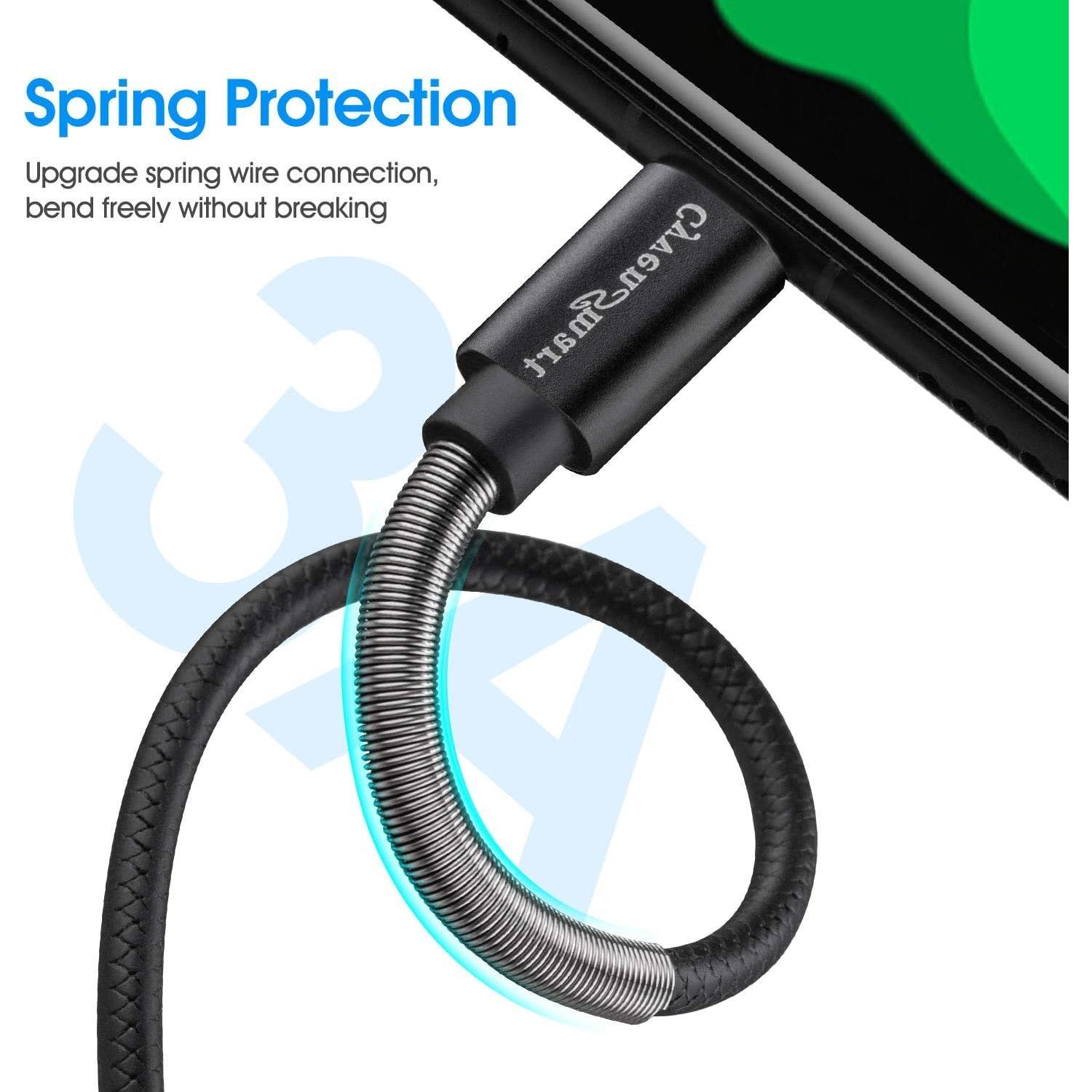 Cable de Carga Rápida Tipo C 10 Unidades Cyvensmart 1 Pie Negro