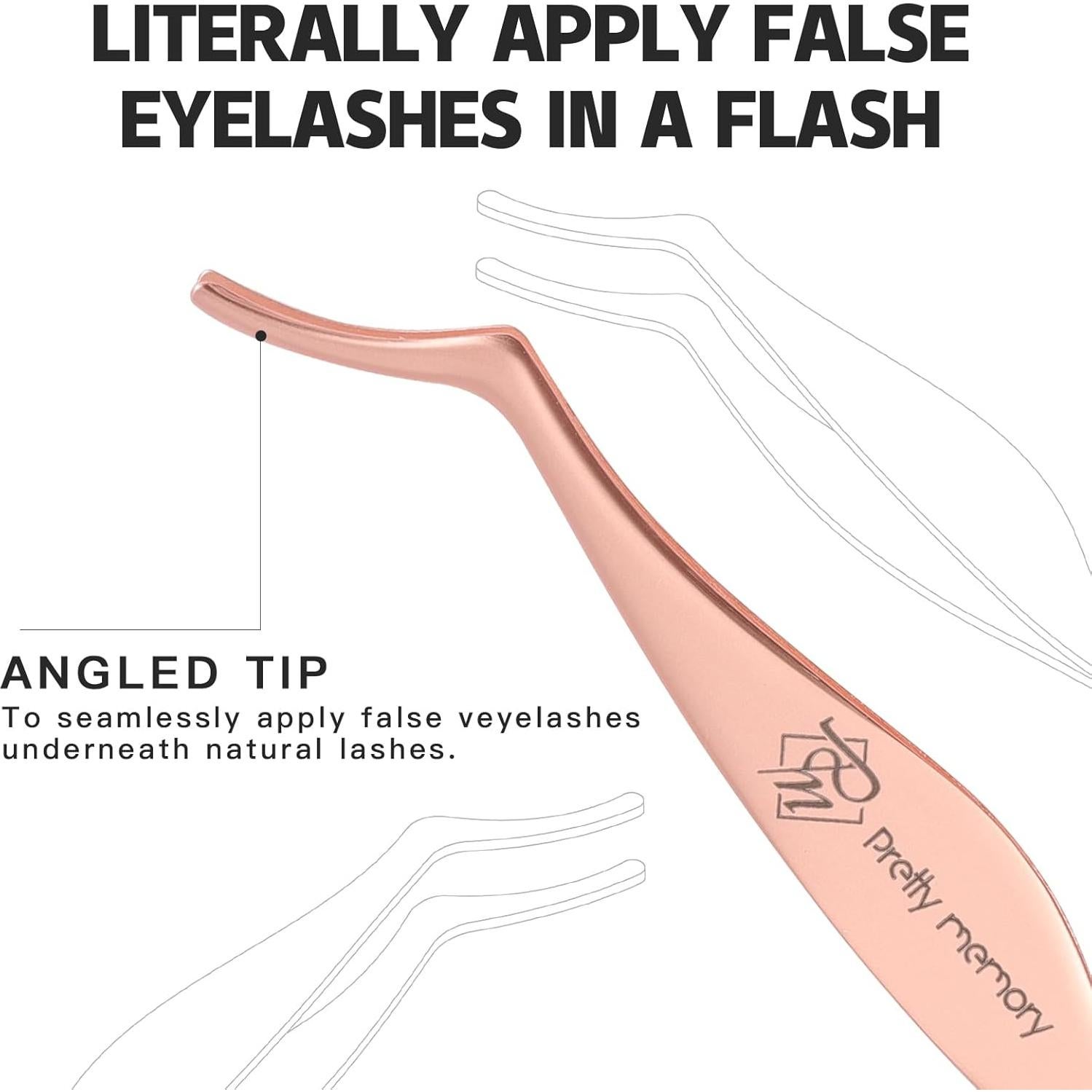 Herramienta Aplicadora de Pestañas Pretty Memory Acero Inoxidable Oro Rosa