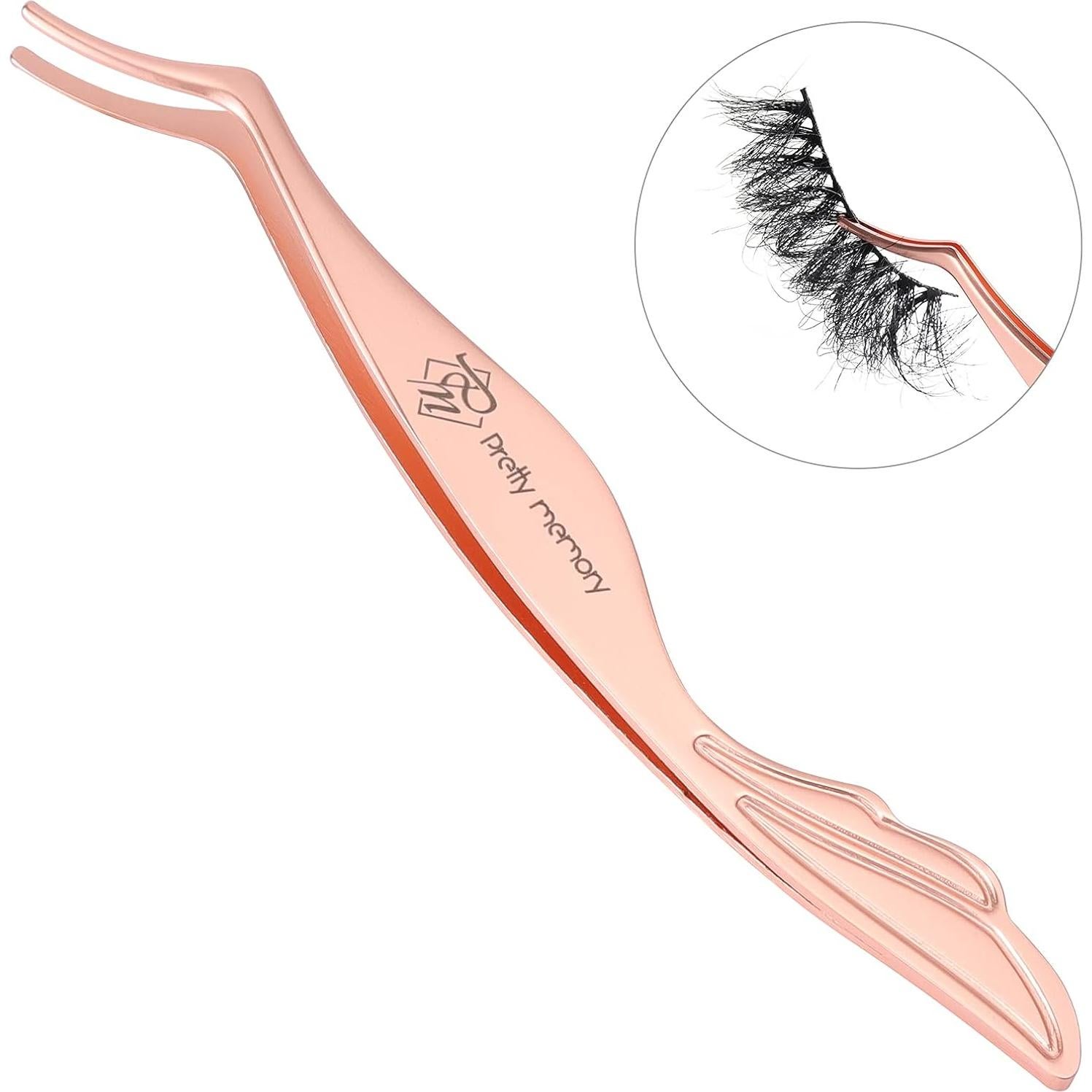 Herramienta Aplicadora de Pestañas Pretty Memory Acero Inoxidable Oro Rosa