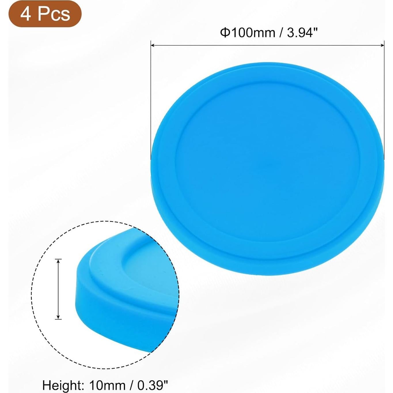 4 Tapas de Silicona Reutilizables uxcell 10 cm Azul