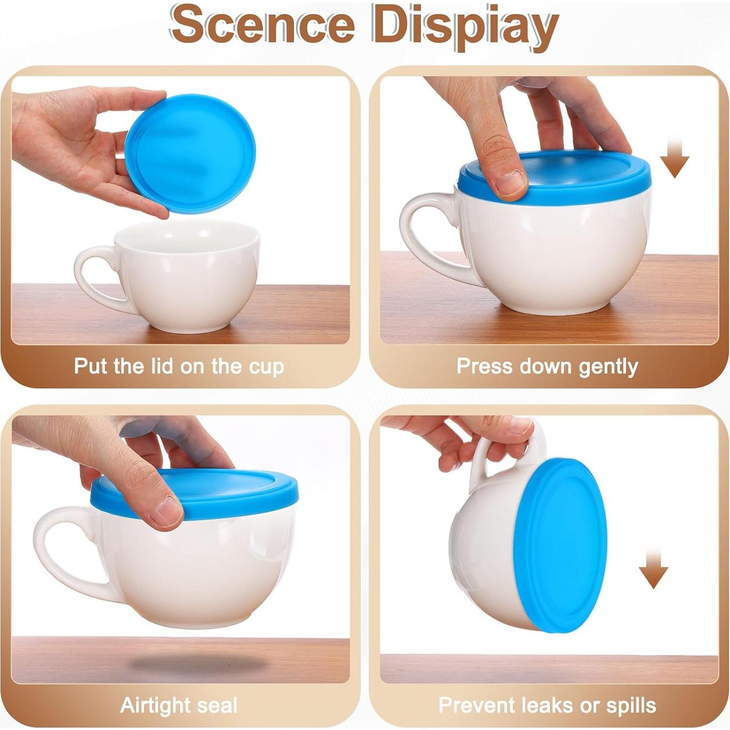 4 Tapas de Silicona Reutilizables uxcell 10 cm Azul