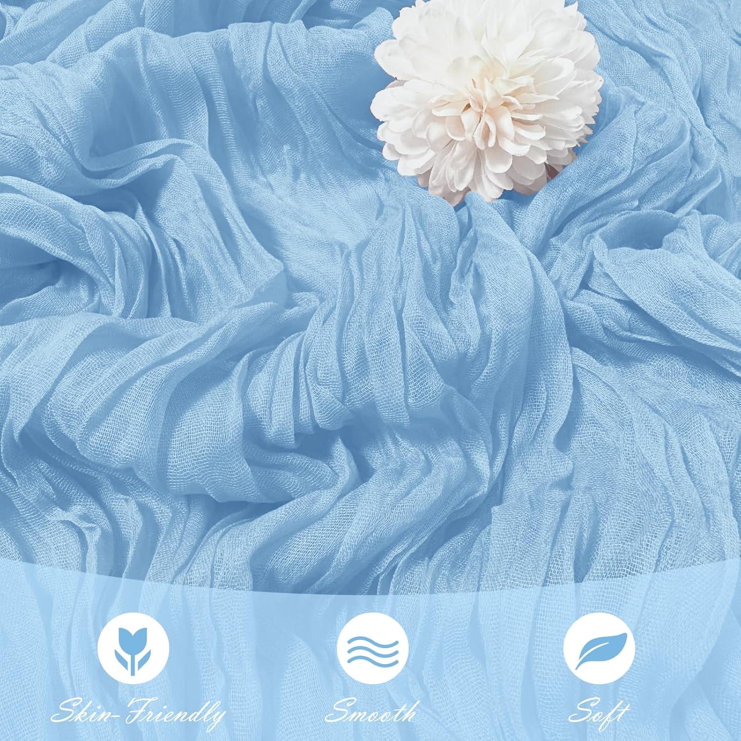 Paquete de 15 manteles de gasa azul bebé 43x274 cm Yorcari