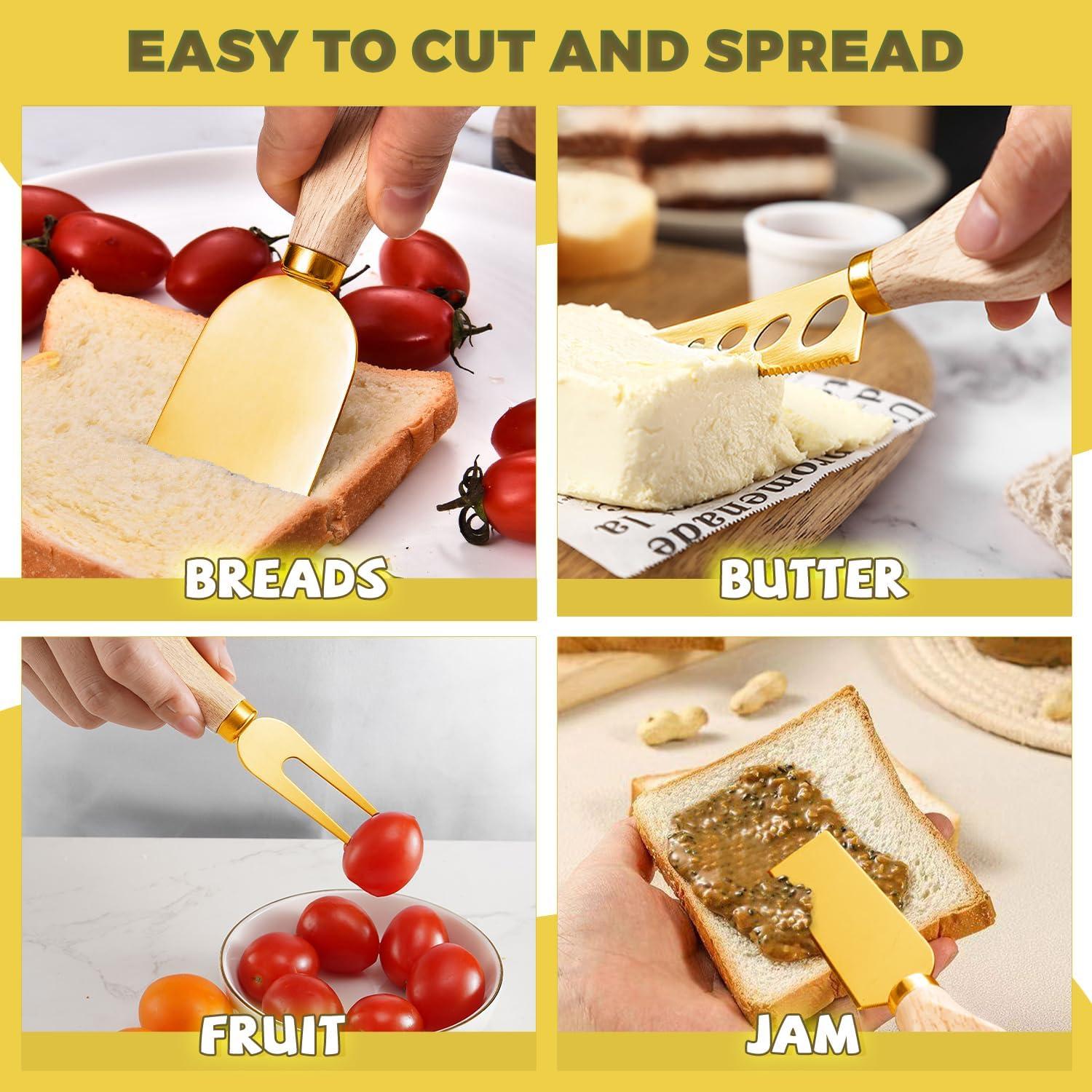 Set de Utensilios de Charcutería Dorados 70 Piezas Mlurcu