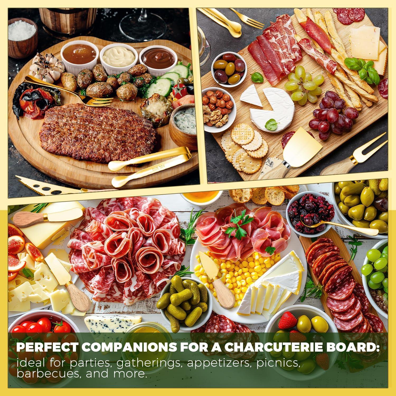 Set de Utensilios de Charcutería Dorados 70 Piezas Mlurcu