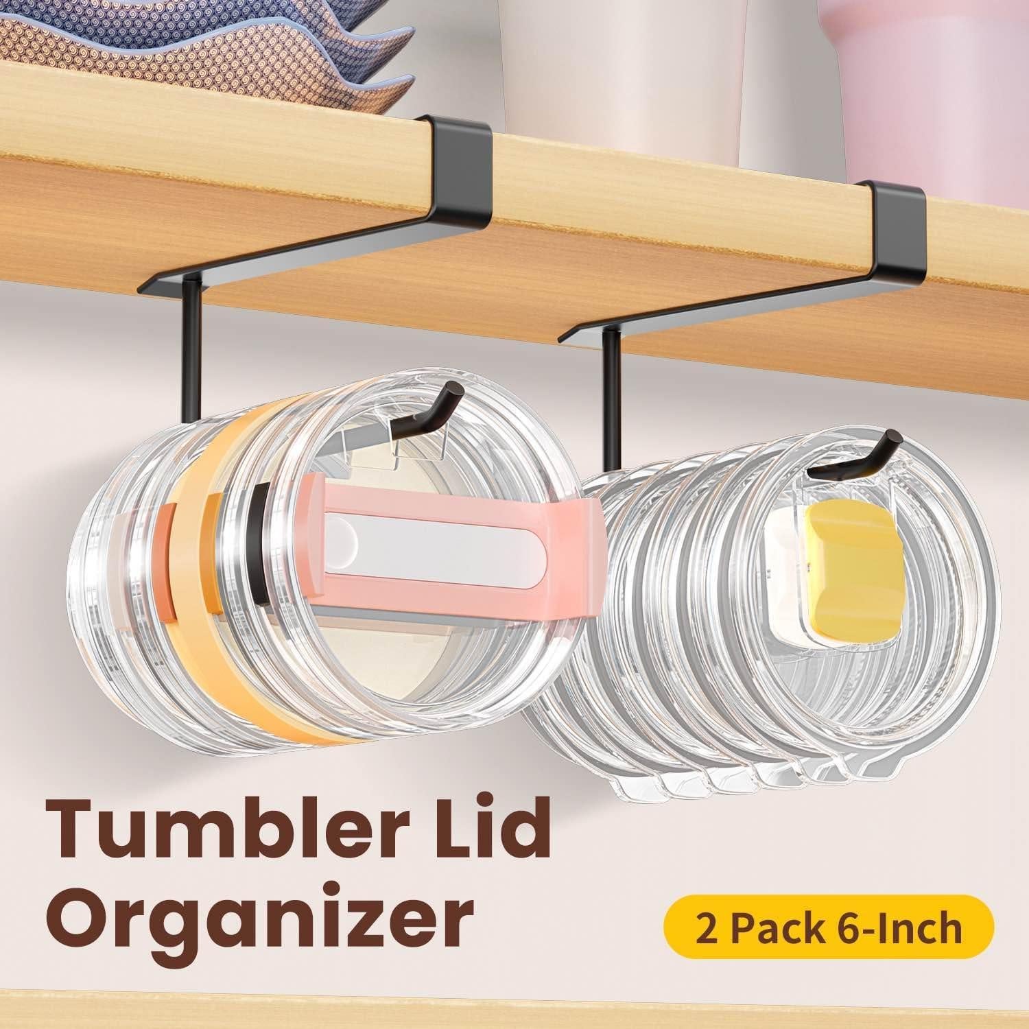 Organizador de Tapa de Vaso Amawarm Negro - Soporte Bajo Gabinete