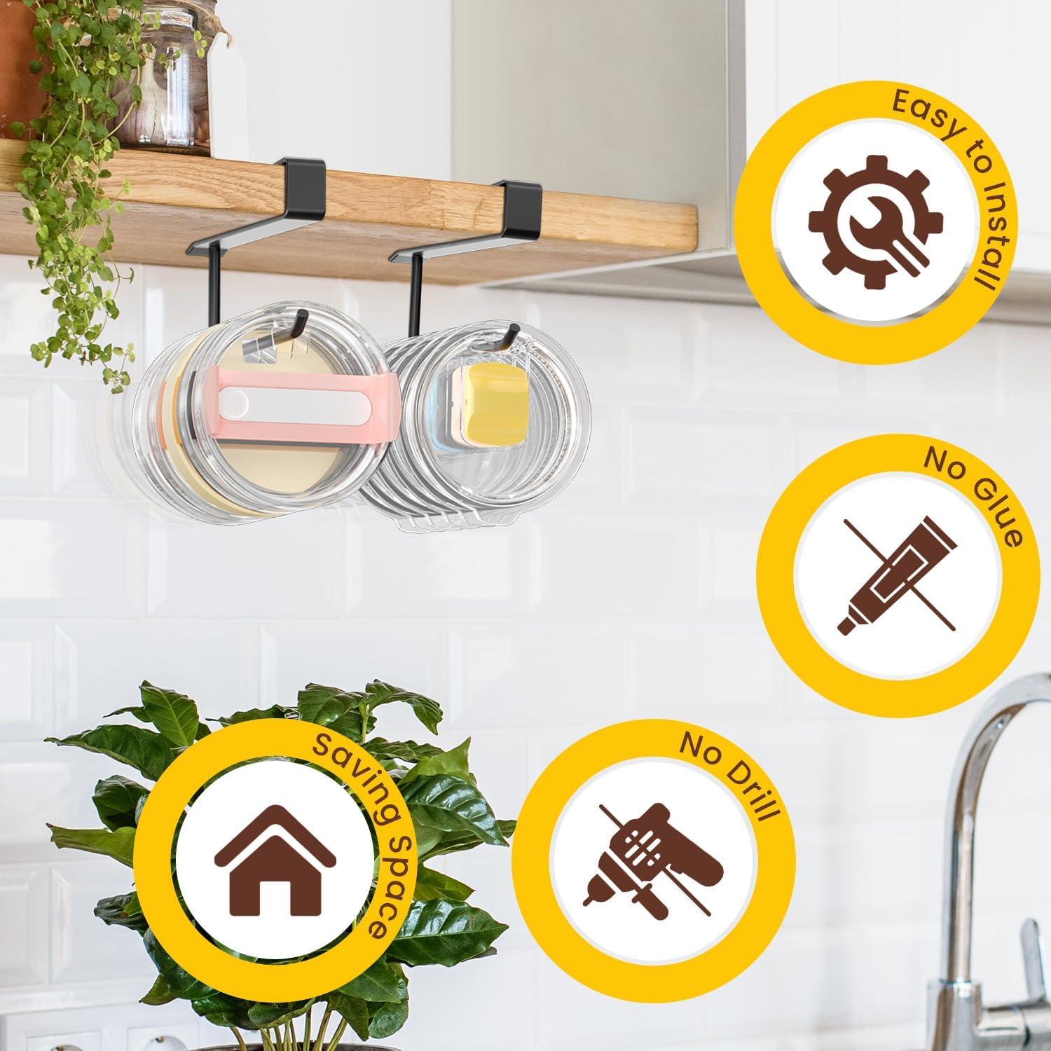 Organizador de Tapa de Vaso Amawarm Negro - Soporte Bajo Gabinete