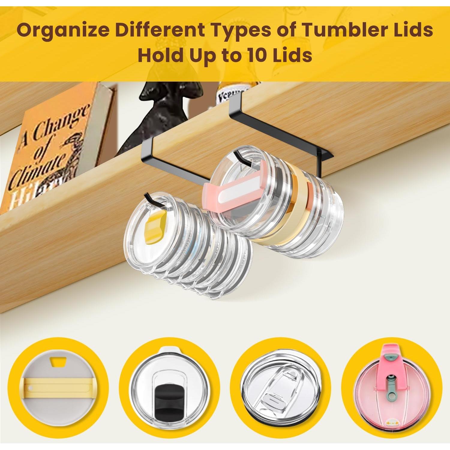 Organizador de Tapa de Vaso Amawarm Negro - Soporte Bajo Gabinete