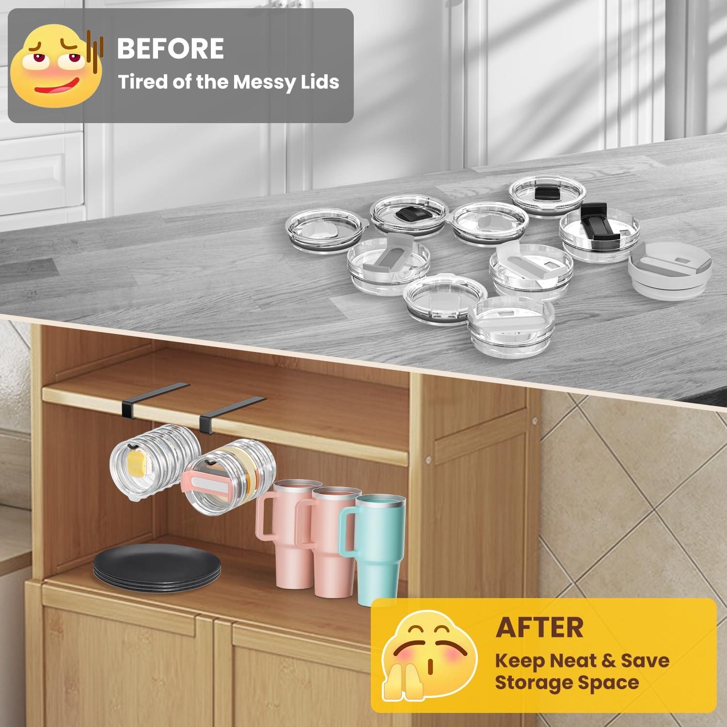 Organizador de Tapa de Vaso Amawarm Negro - Soporte Bajo Gabinete