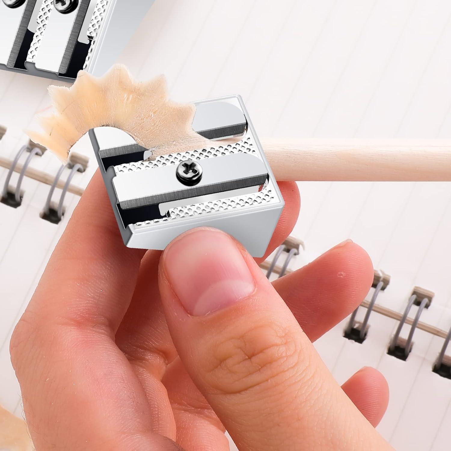 10 Sacapuntas de Metal Doble Agujero Cobee para Lápices