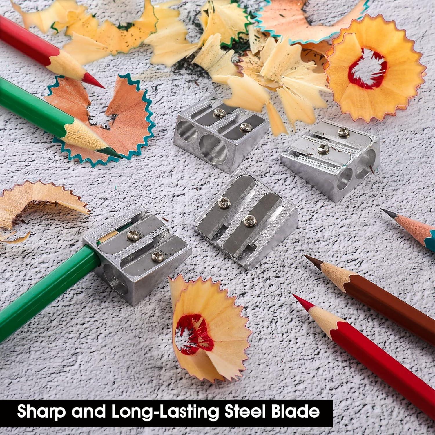 10 Sacapuntas de Metal Doble Agujero Cobee para Lápices