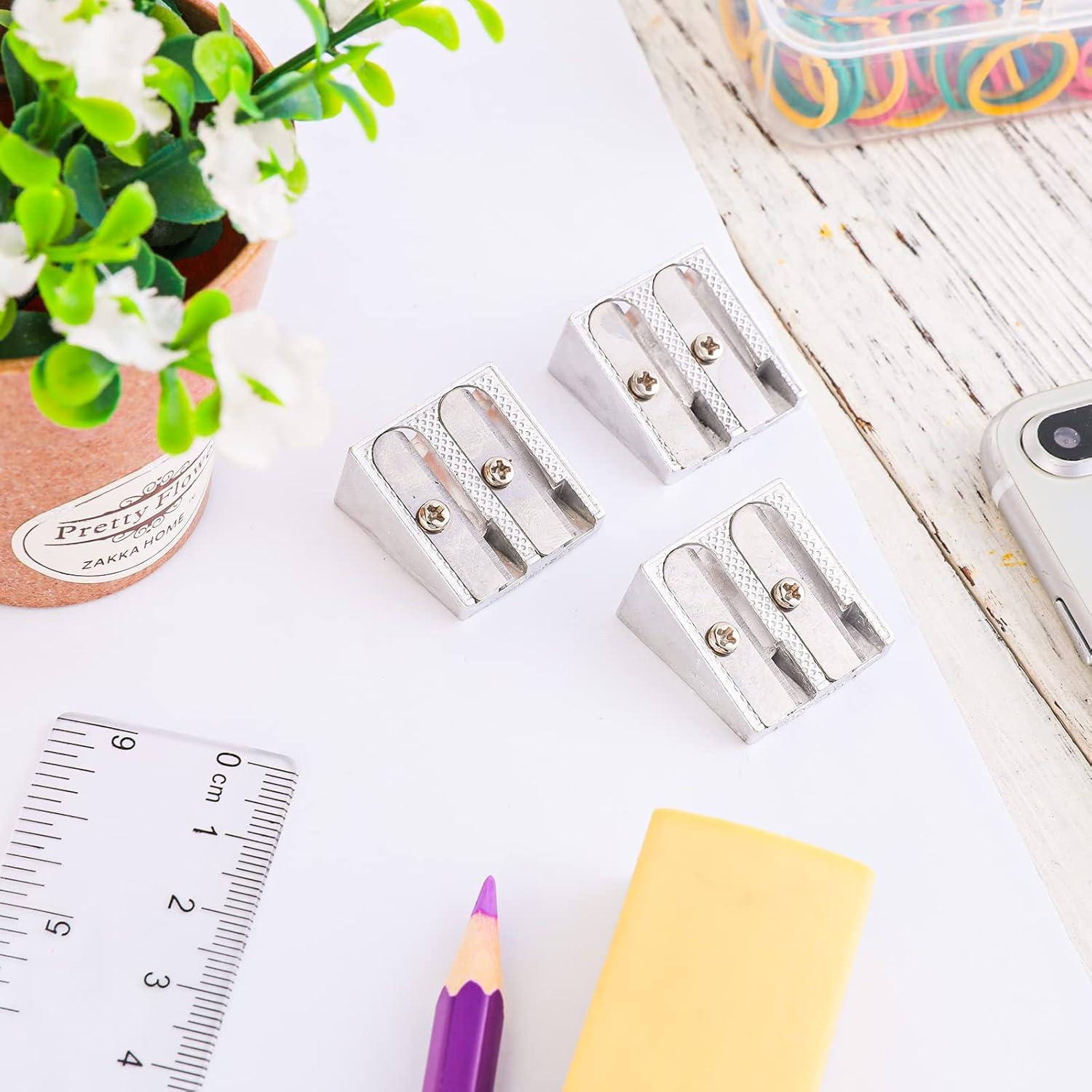 10 Sacapuntas de Metal Doble Agujero Cobee para Lápices