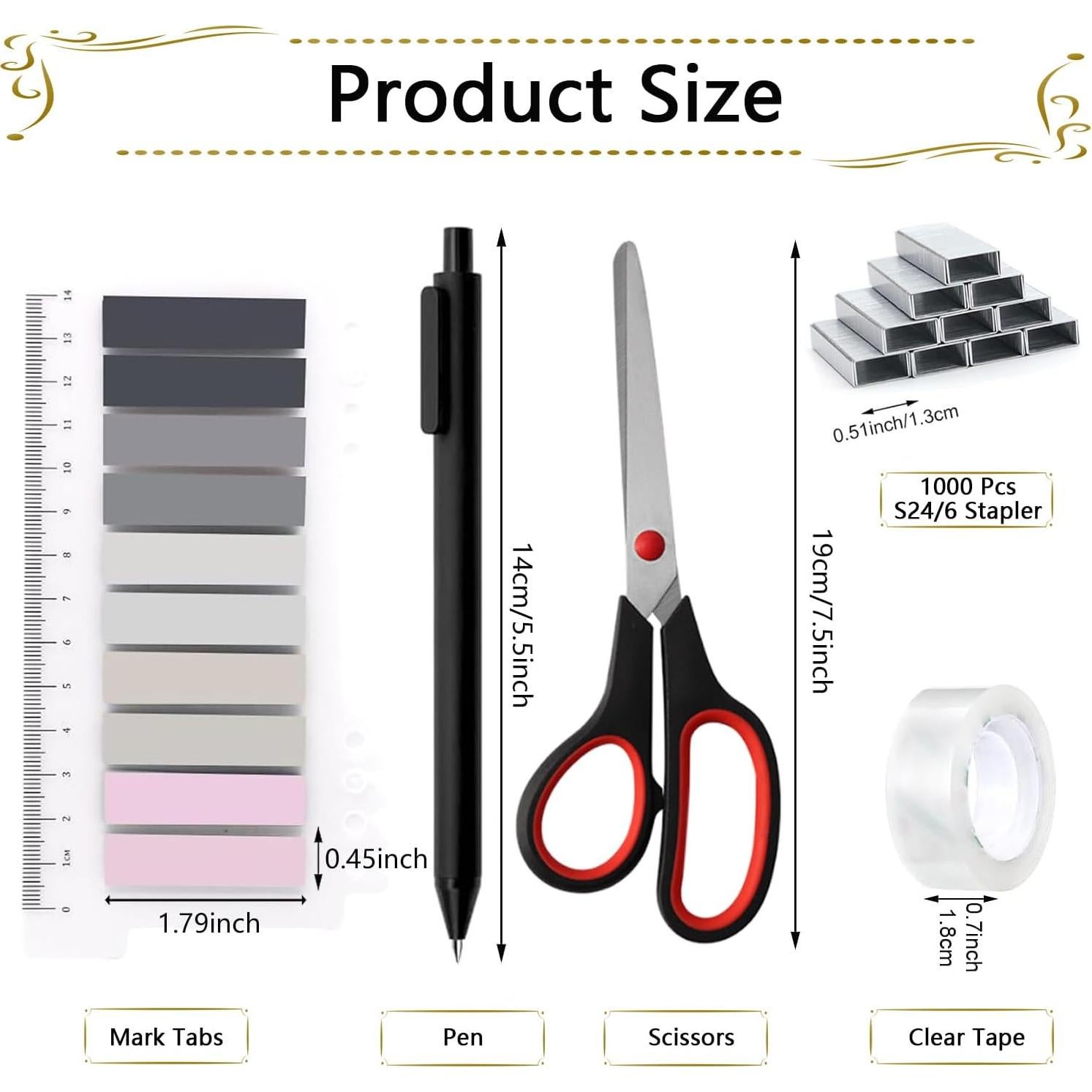 Juego de Suministros de Oficina Musejoy 9 en 1 Negro