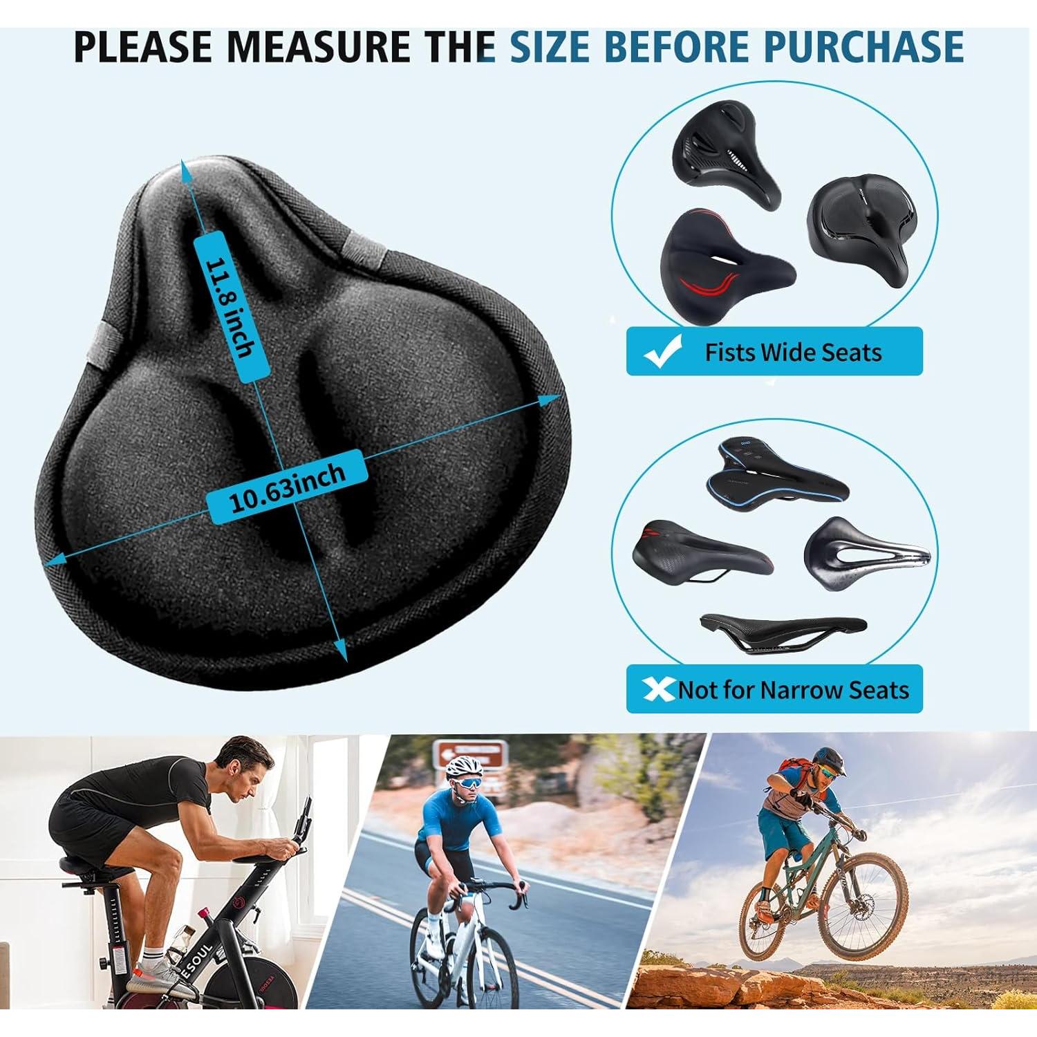 Funda de Asiento de Bicicleta HUIOK Gel Ancho 30x27cm Antideslizante