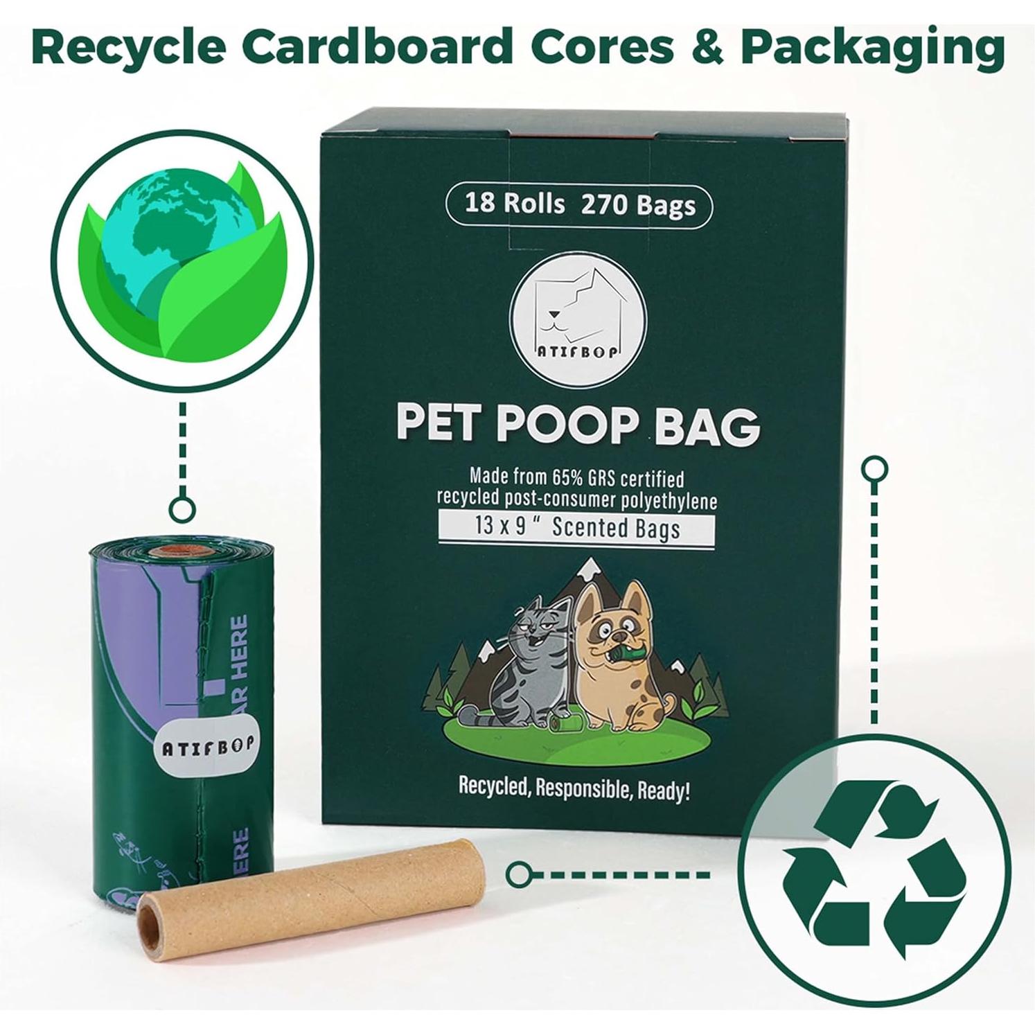 Bolsas para Excremento de Perro ATIFBOP, 120 Unidades, Aromatizadas