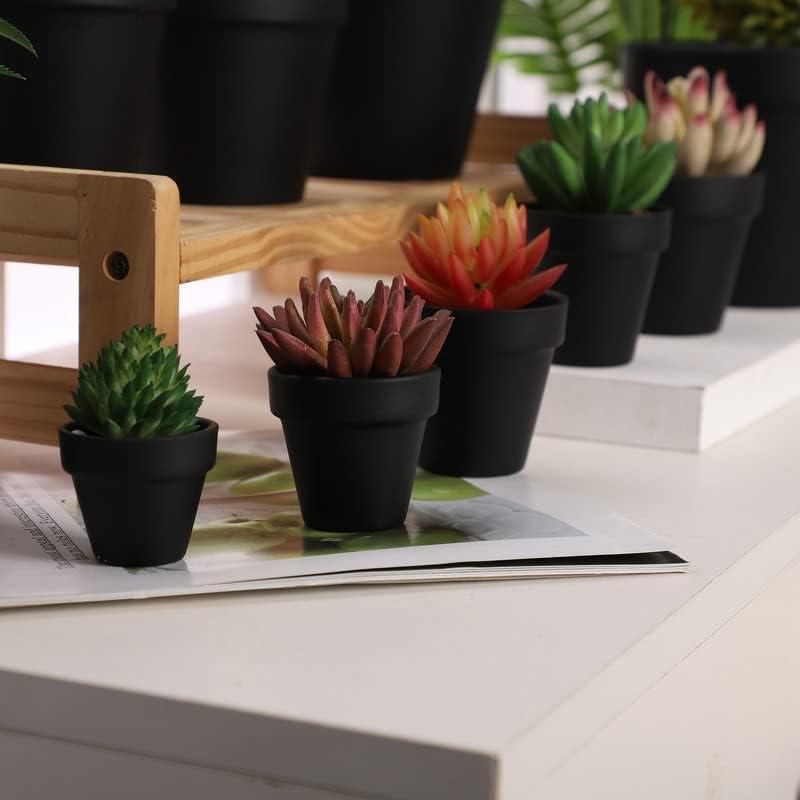 Yishang 36 Mini Macetas de Terracota Negra 6.35 cm con Drenaje