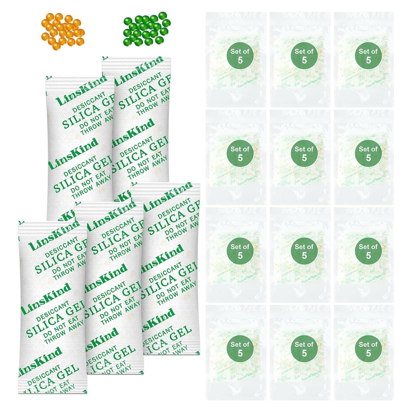 Gel de Silica LinsKind 5g [60 Paquetes] Grado Alimenticio