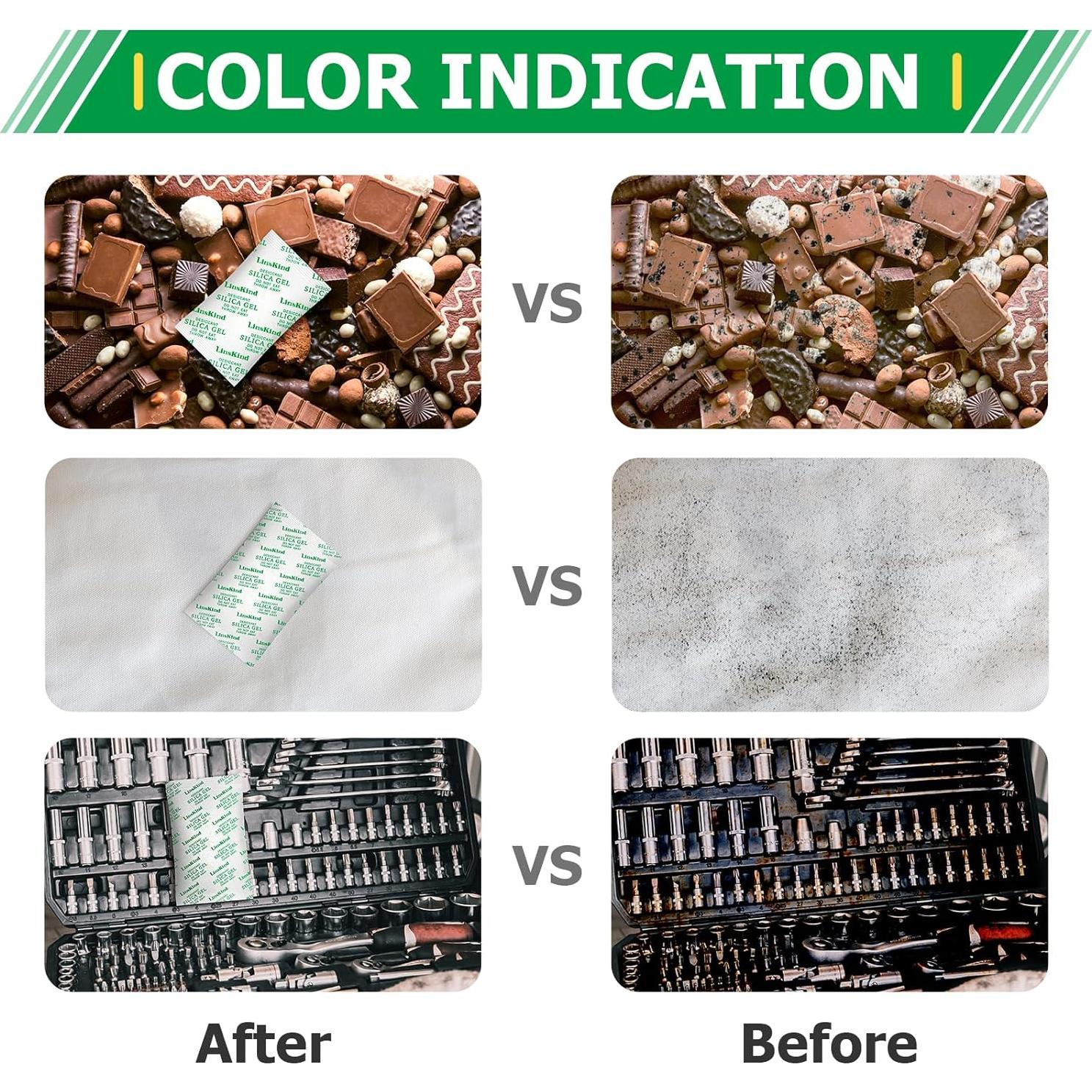 Gel de Silica LinsKind 5g [60 Paquetes] Grado Alimenticio