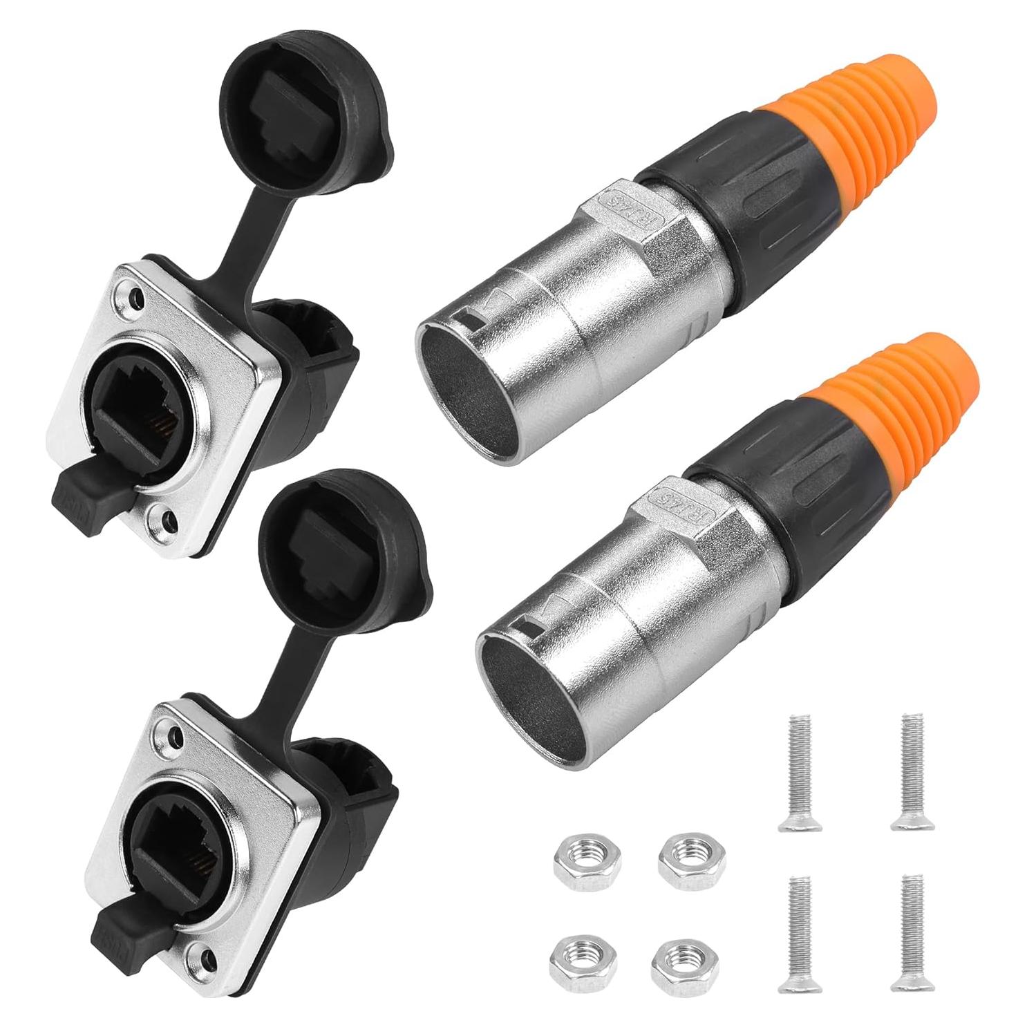 Conectores RJ45 a Prueba de Agua YACSEJAO Cat5/5e/6 IP65