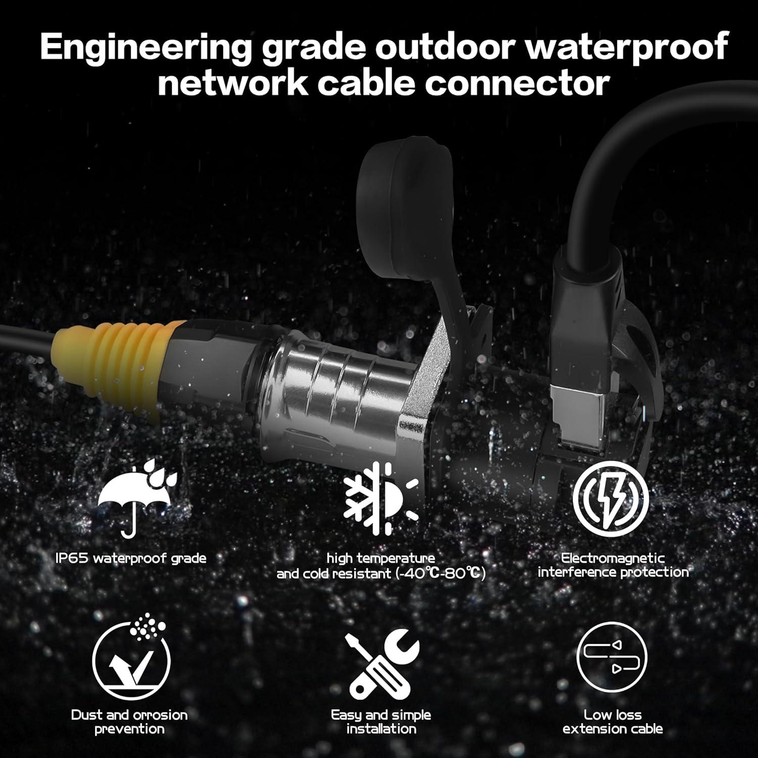 Conectores RJ45 a Prueba de Agua YACSEJAO Cat5/5e/6 IP65