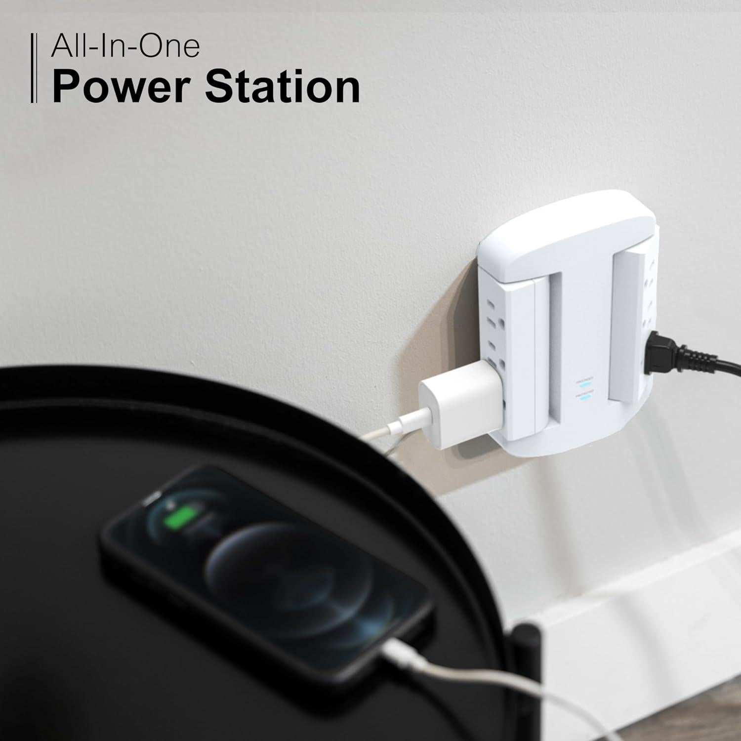 Extensor de Sobretensión GE 6 Salidas Giratorio 980 Julios Blanco