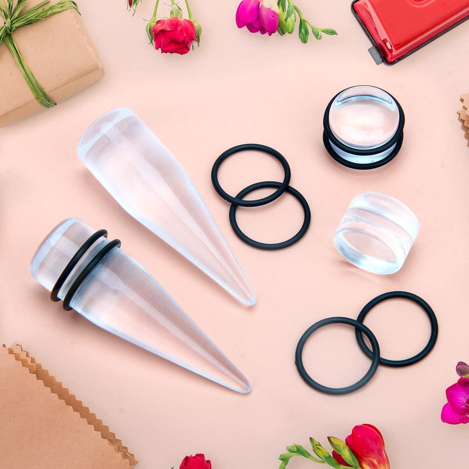 Kit de Tapas y Tapones para Orejas CrazyPiercing 24 Piezas Acrílico