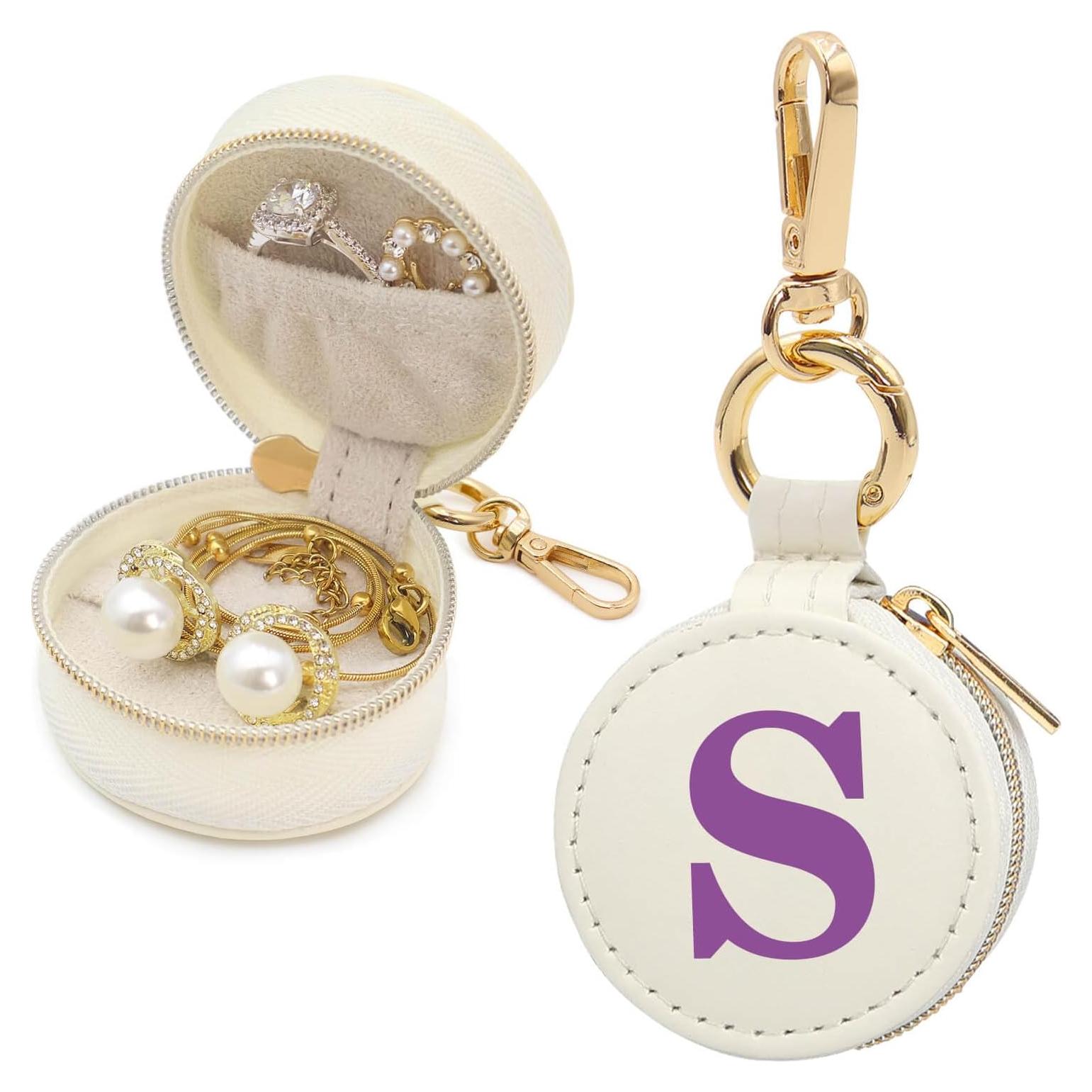 Estuche de Joyería de Viaje Sweet Lion Beige con Inicial